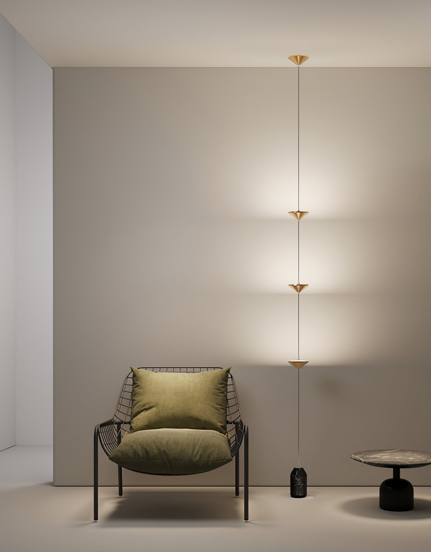 Soreluna Floor Lamp with Adjustable LED Shades Black Gold
