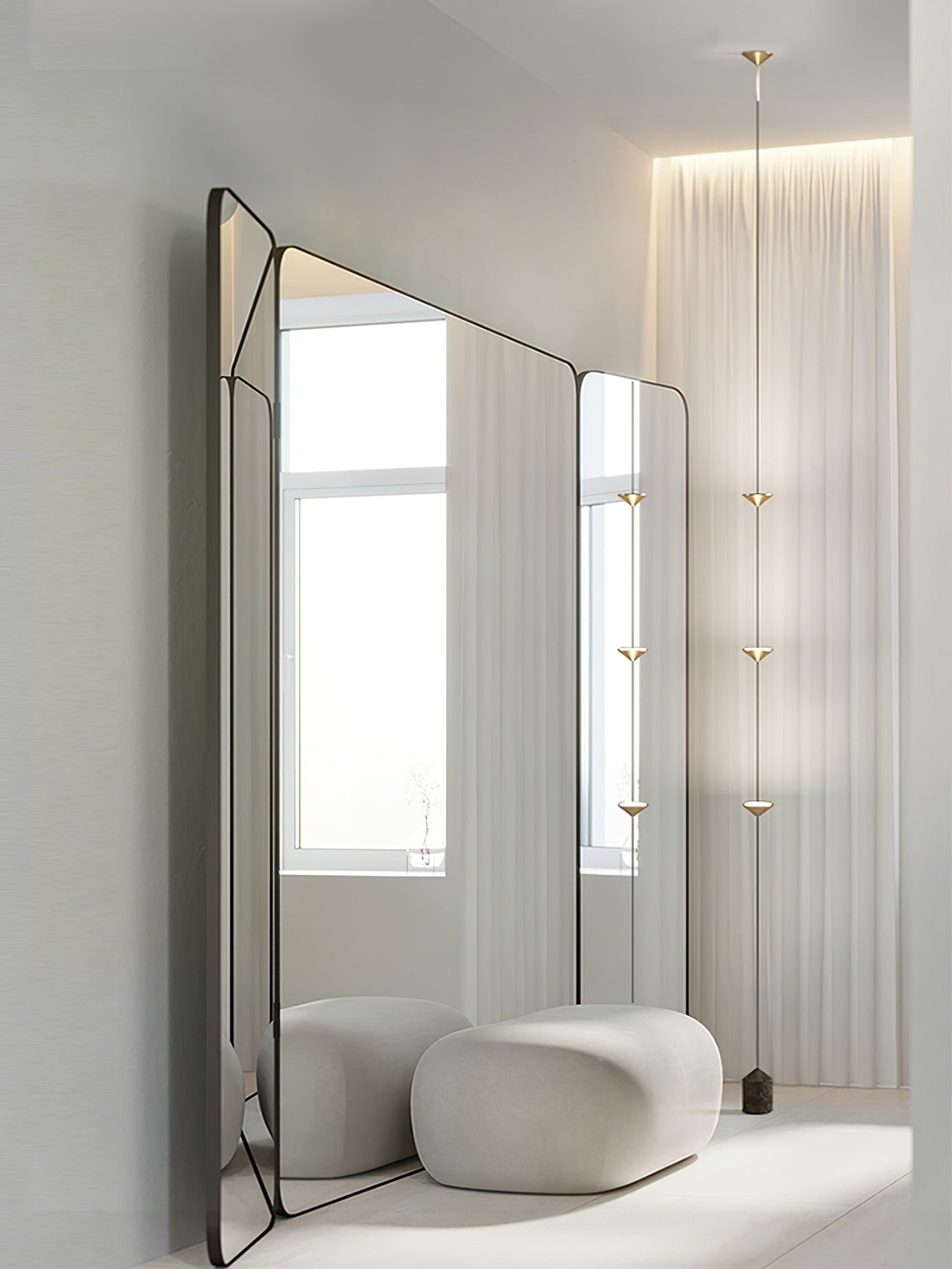 Soreluna Floor Lamp with Adjustable LED Shades Black Gold
