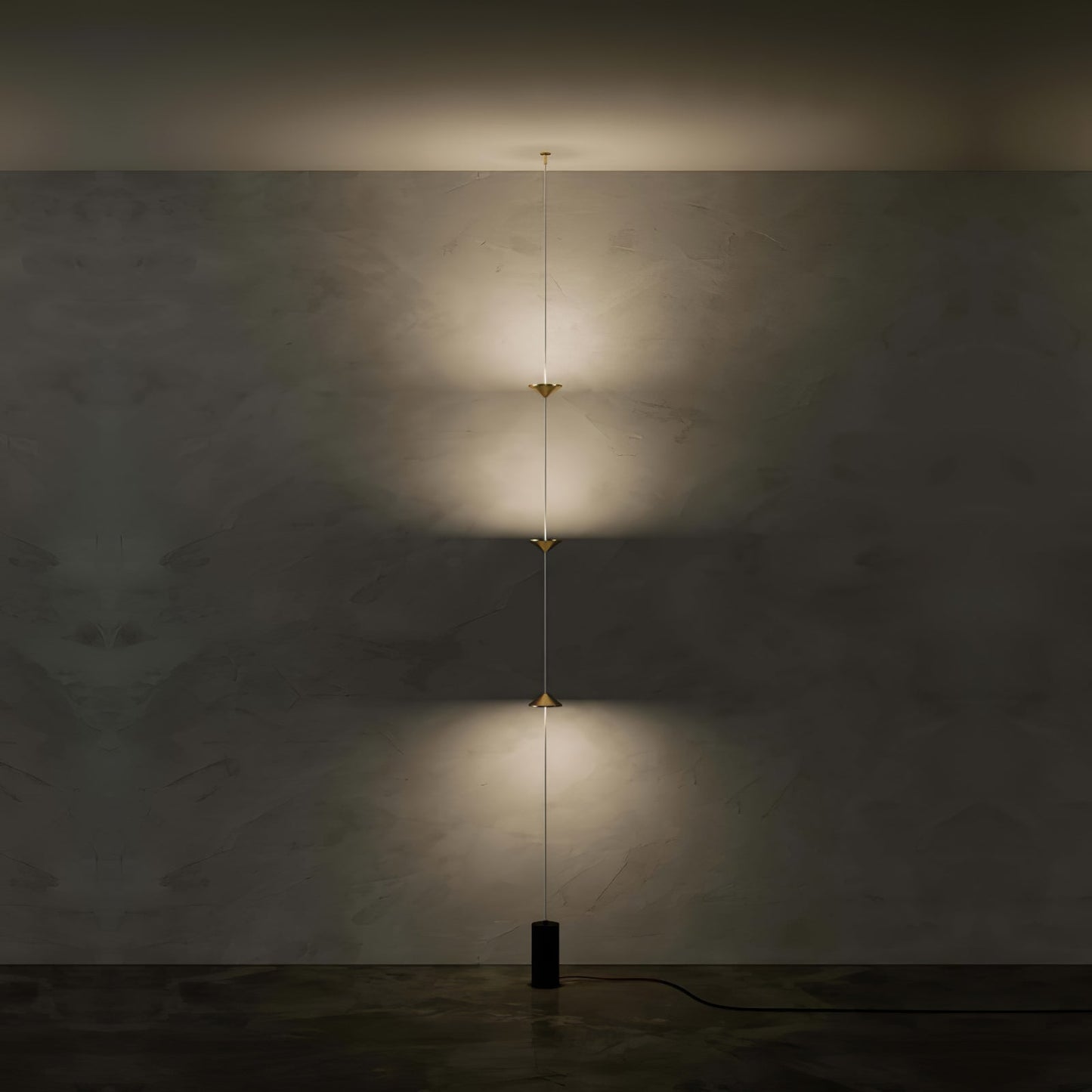 Soreluna Floor Lamp with Adjustable LED Shades Black Gold