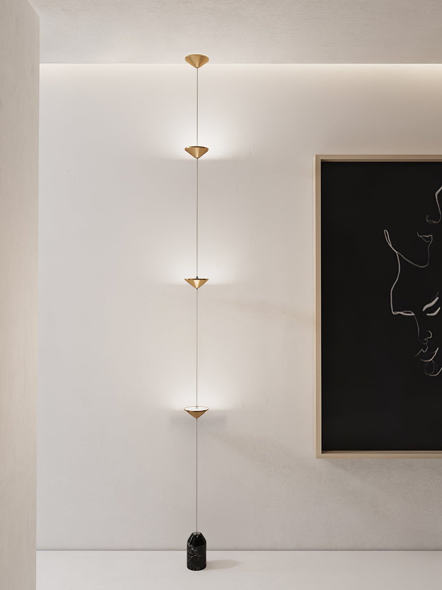 Soreluna Floor Lamp with Adjustable LED Shades Black Gold