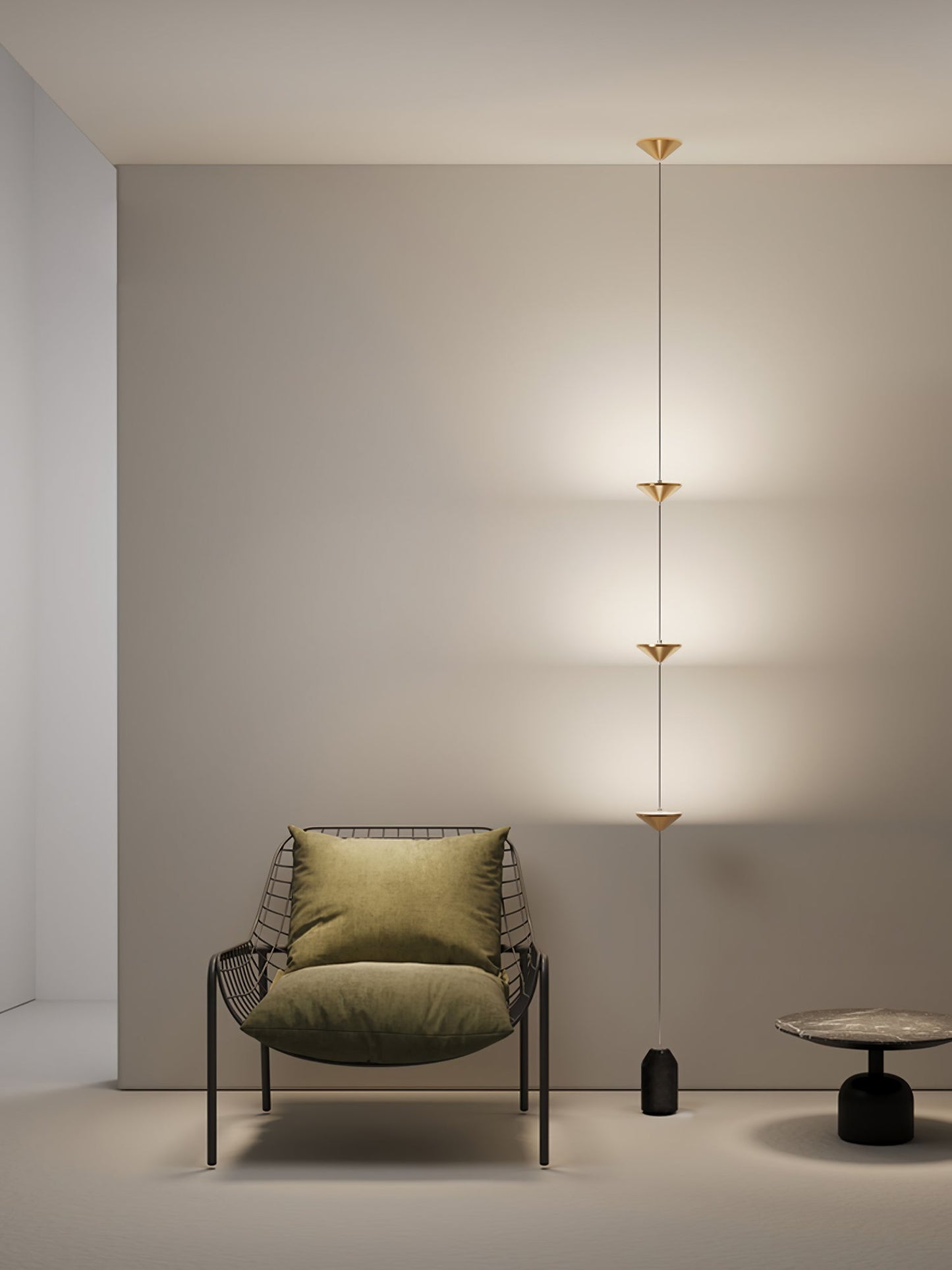 Soreluna Floor Lamp with Adjustable LED Shades Black Gold