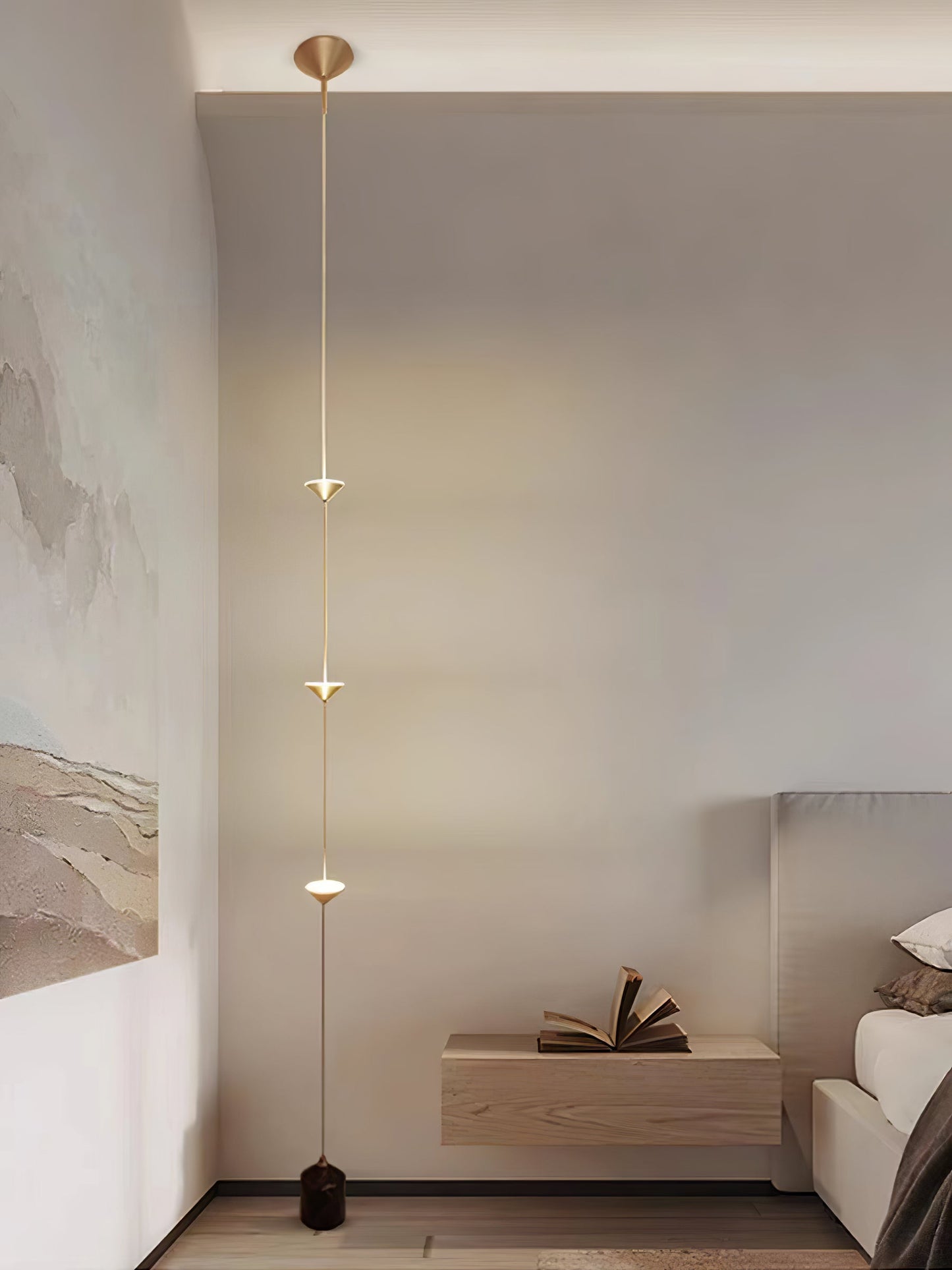 Soreluna Floor Lamp with Adjustable LED Shades Black Gold