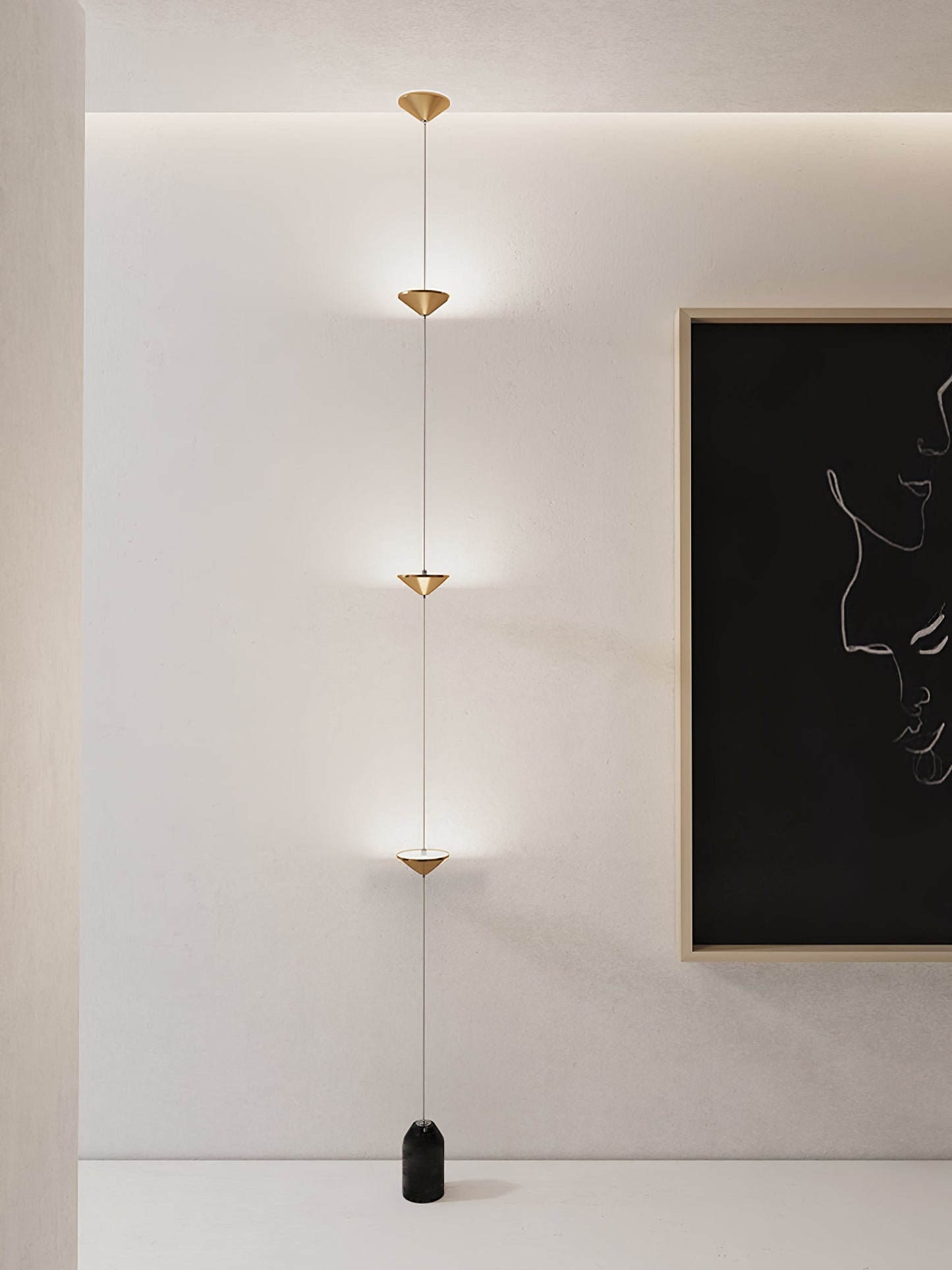 Soreluna Floor Lamp with Adjustable LED Shades Black Gold