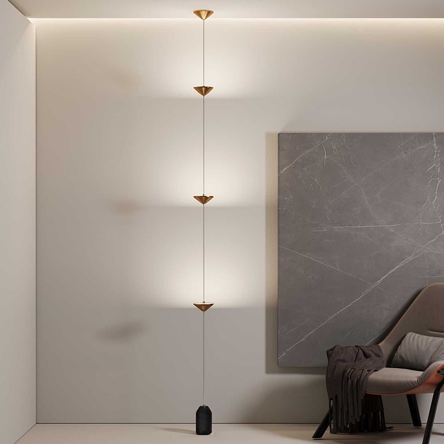 Soreluna Floor Lamp with Adjustable LED Shades Black Gold