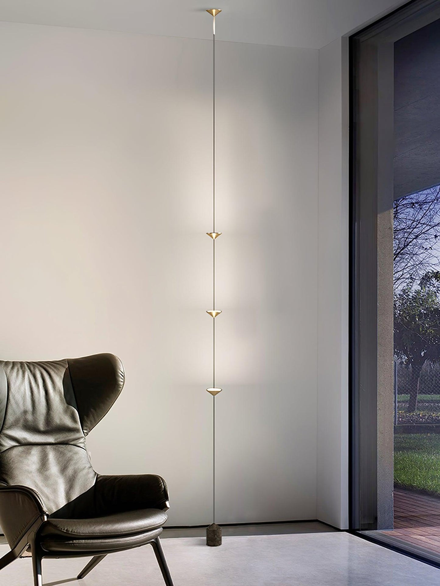 Soreluna Floor Lamp with Adjustable LED Shades Black Gold