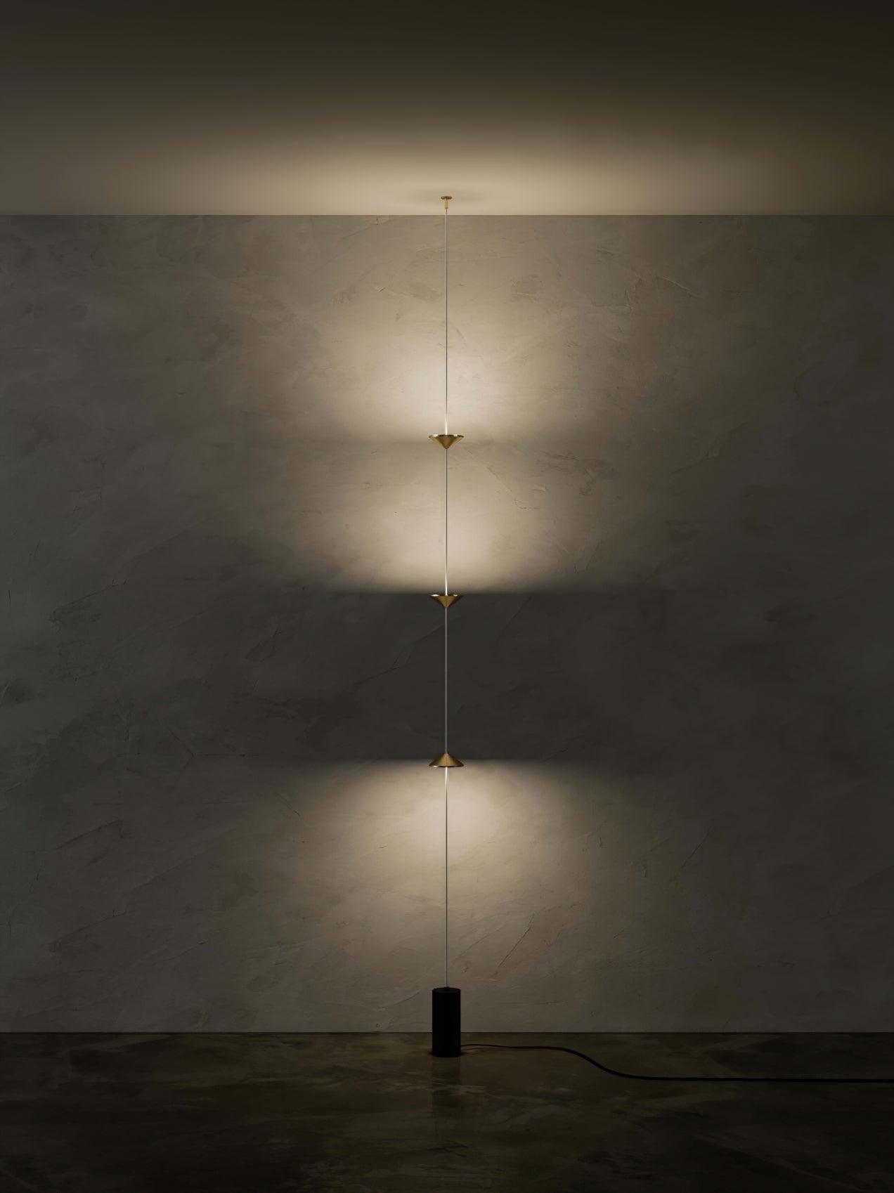 Soreluna Floor Lamp with Adjustable LED Shades Black Gold