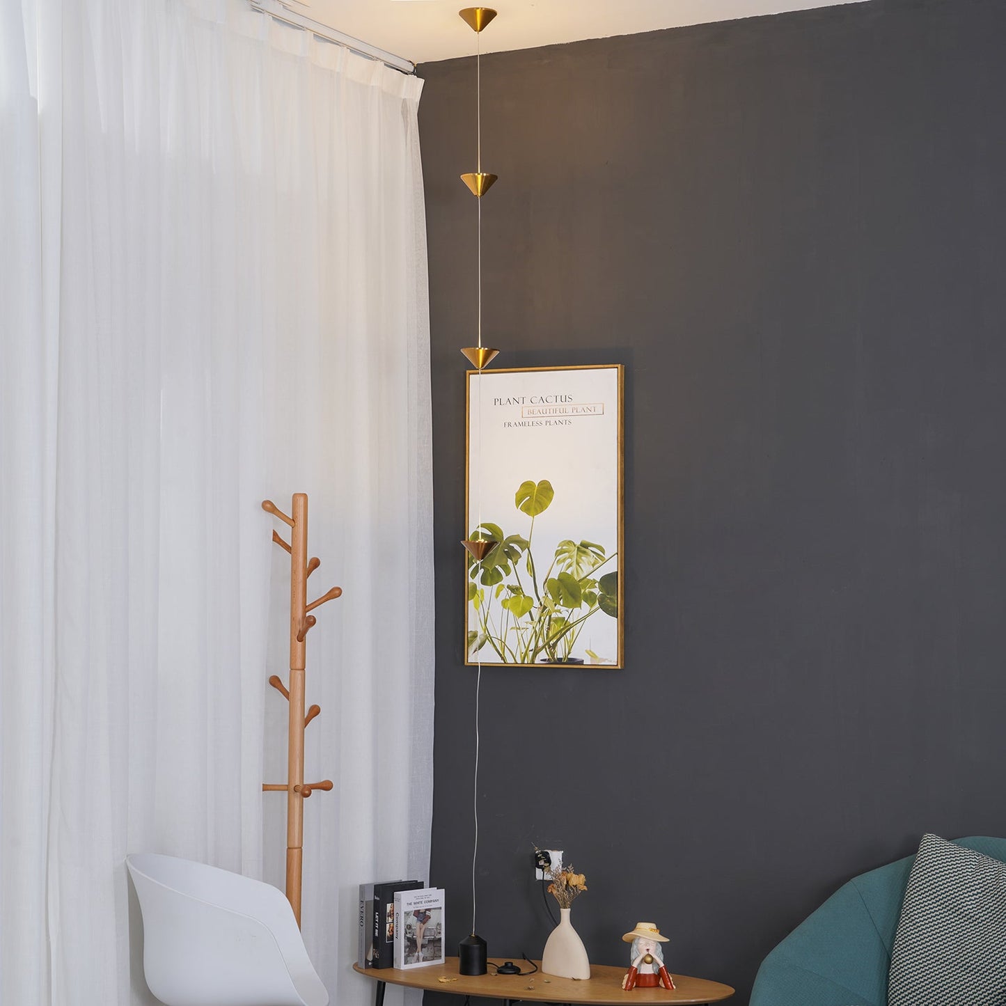 Soreluna Floor Lamp with Adjustable LED Shades Black Gold