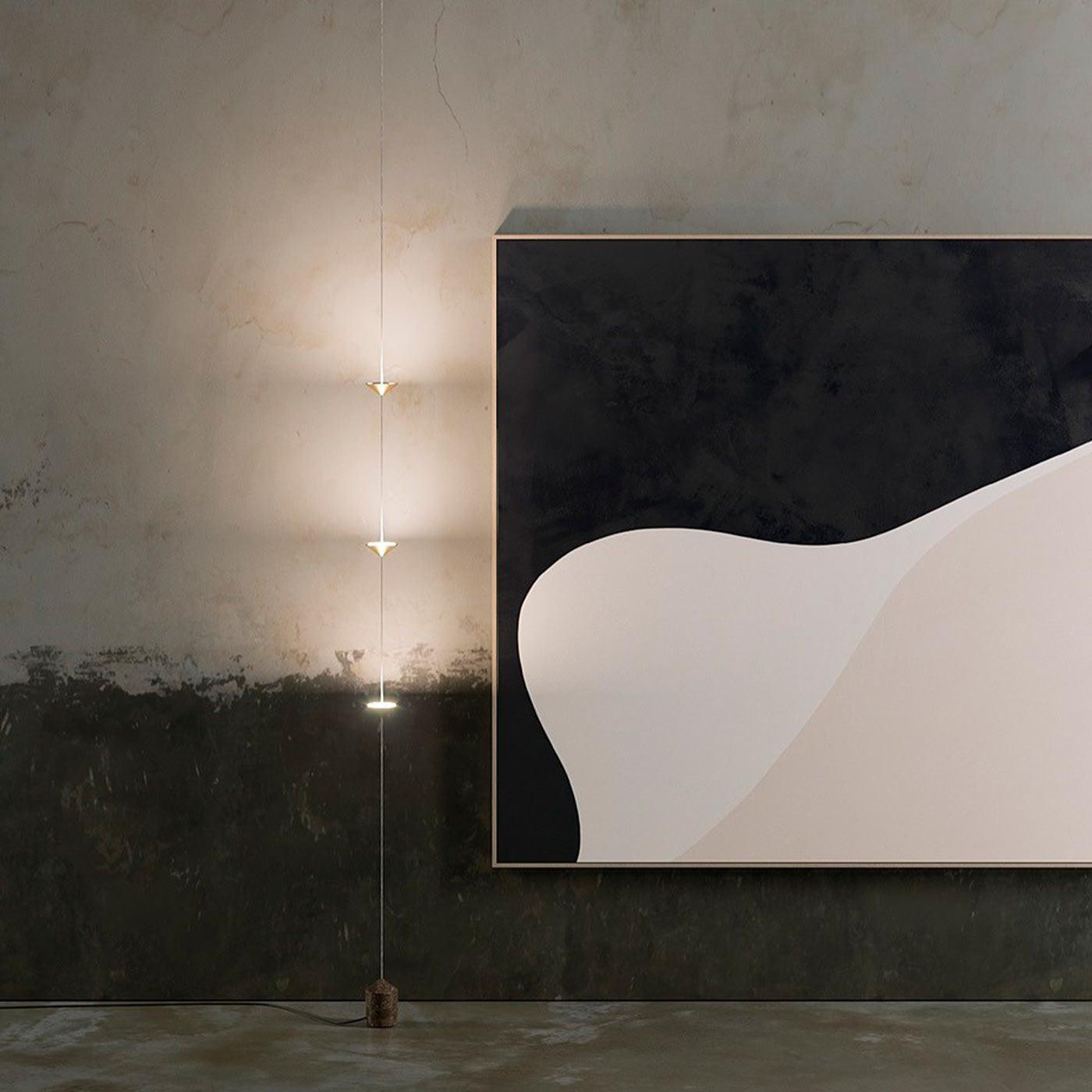 Soreluna Floor Lamp with Adjustable LED Shades Black Gold