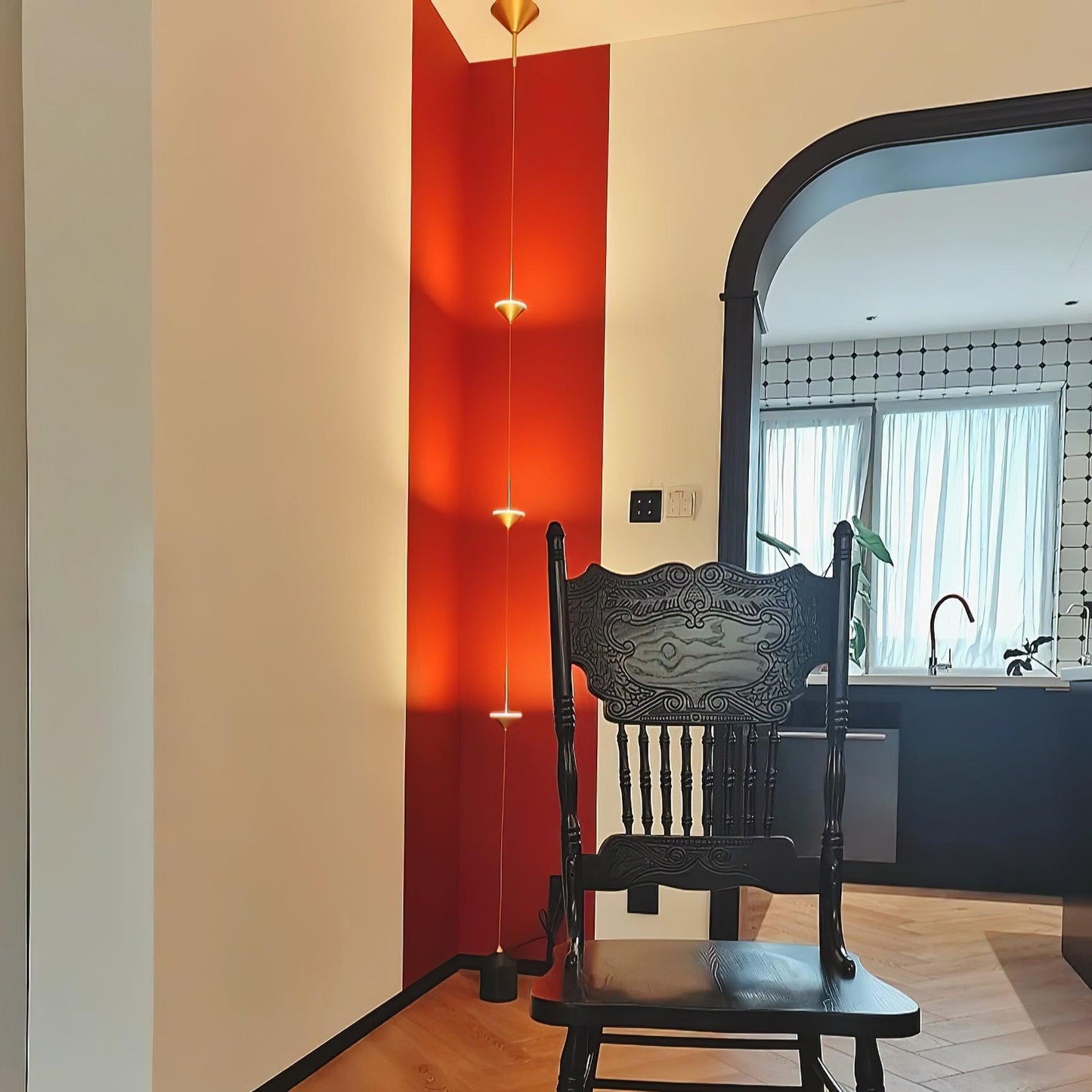 Soreluna Floor Lamp with Adjustable LED Shades Black Gold