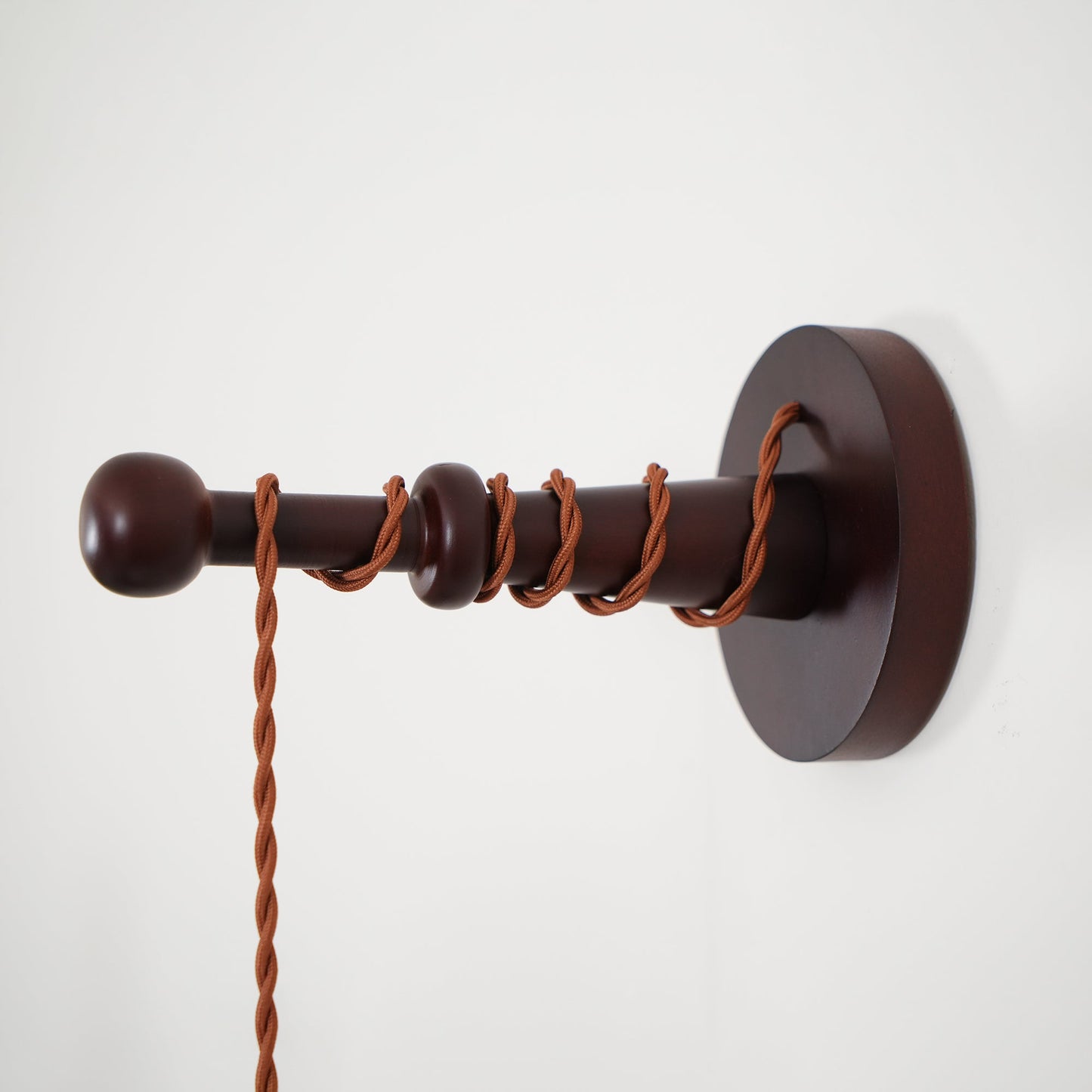 Soren Wall Lamp - Handmade White Rice Paper Shade, Walnut Wood