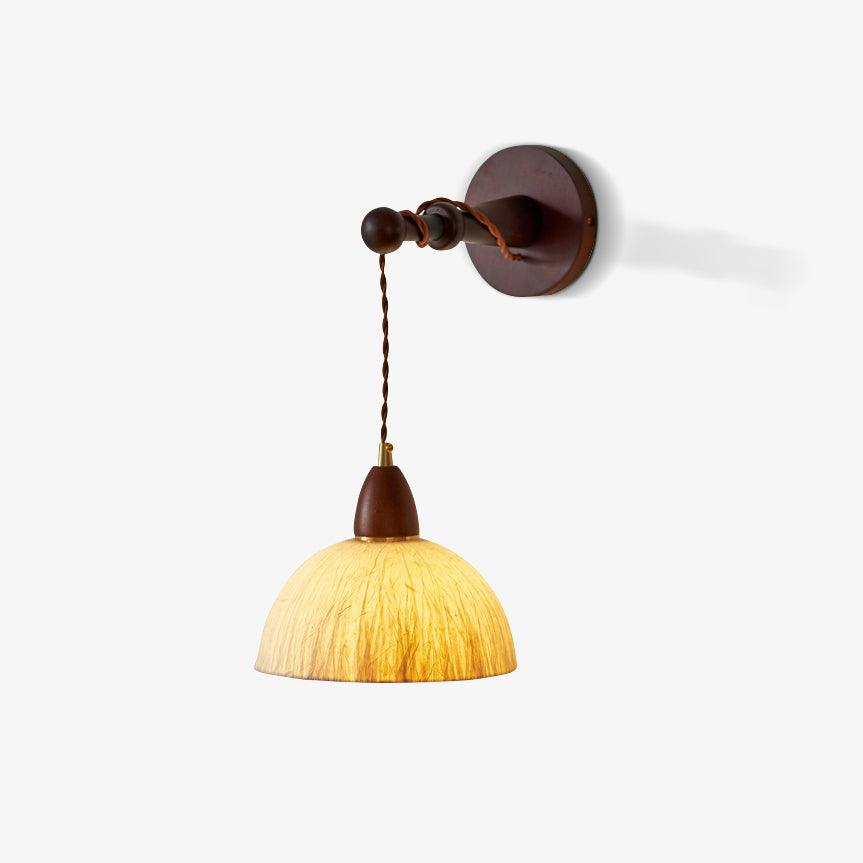Soren Wall Lamp - Handmade White Rice Paper Shade, Walnut Wood