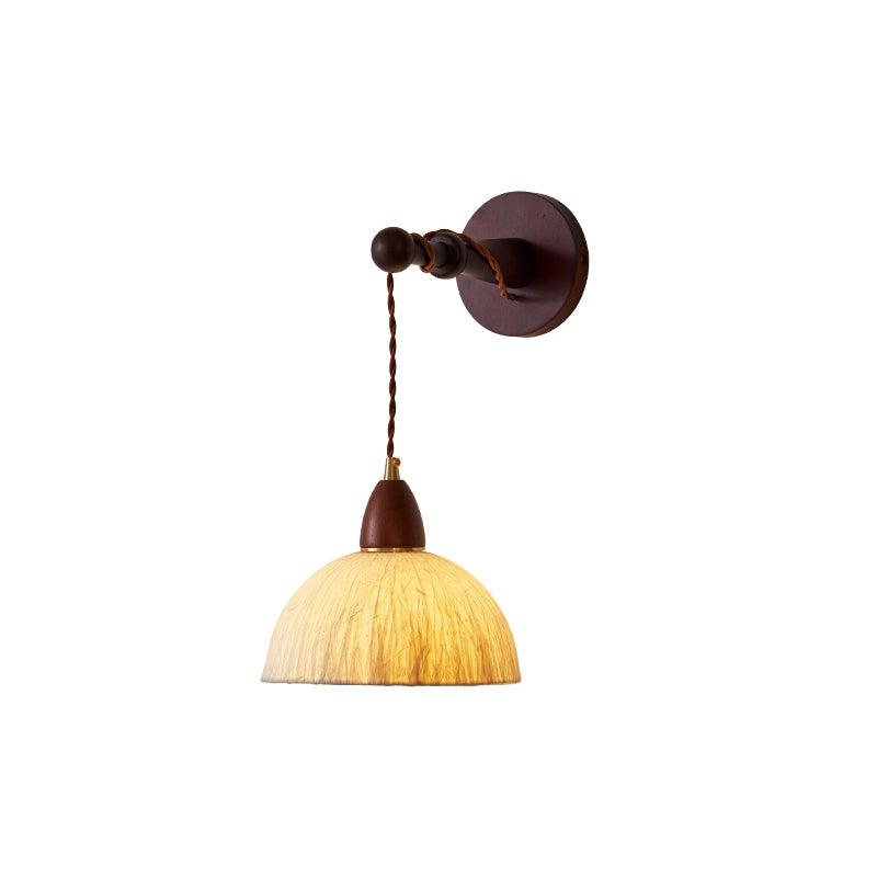Soren Wall Lamp - Handmade White Rice Paper Shade, Walnut Wood