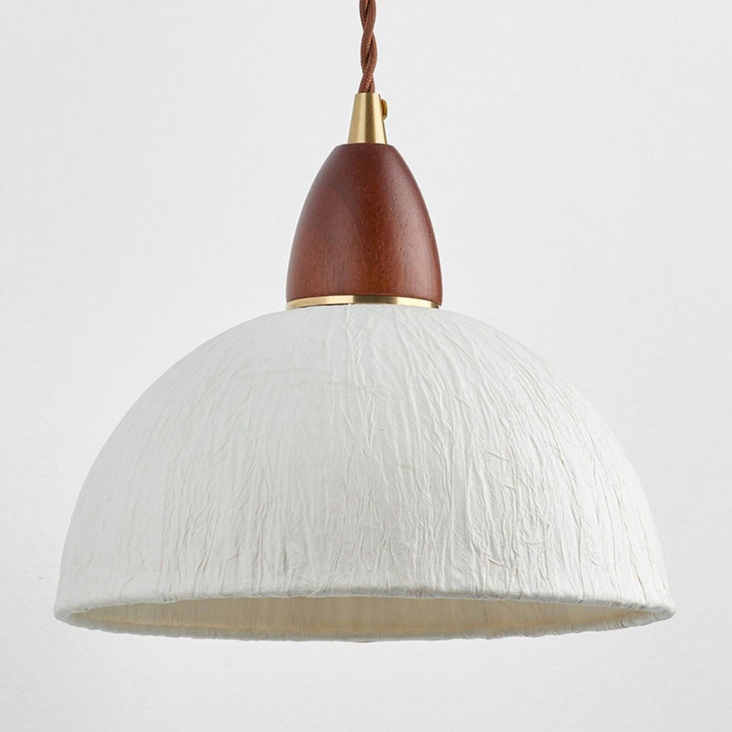 Soren Wall Lamp - Handmade White Rice Paper Shade, Walnut Wood