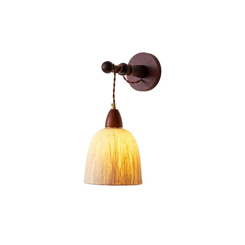 Soren Wall Lamp - Handmade White Rice Paper Shade, Walnut Wood