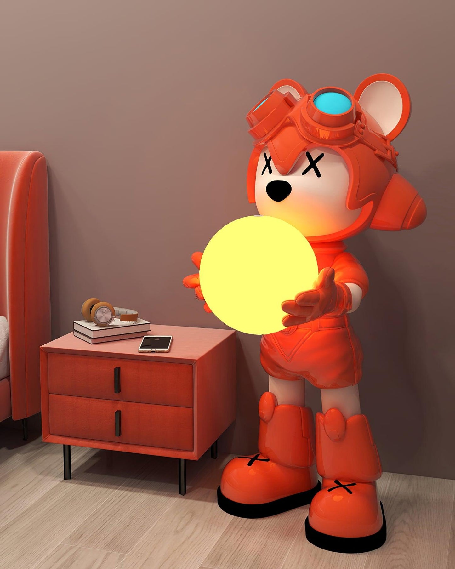 Space Bear Built-in Battery LED Floor Lamp for Indoor Use