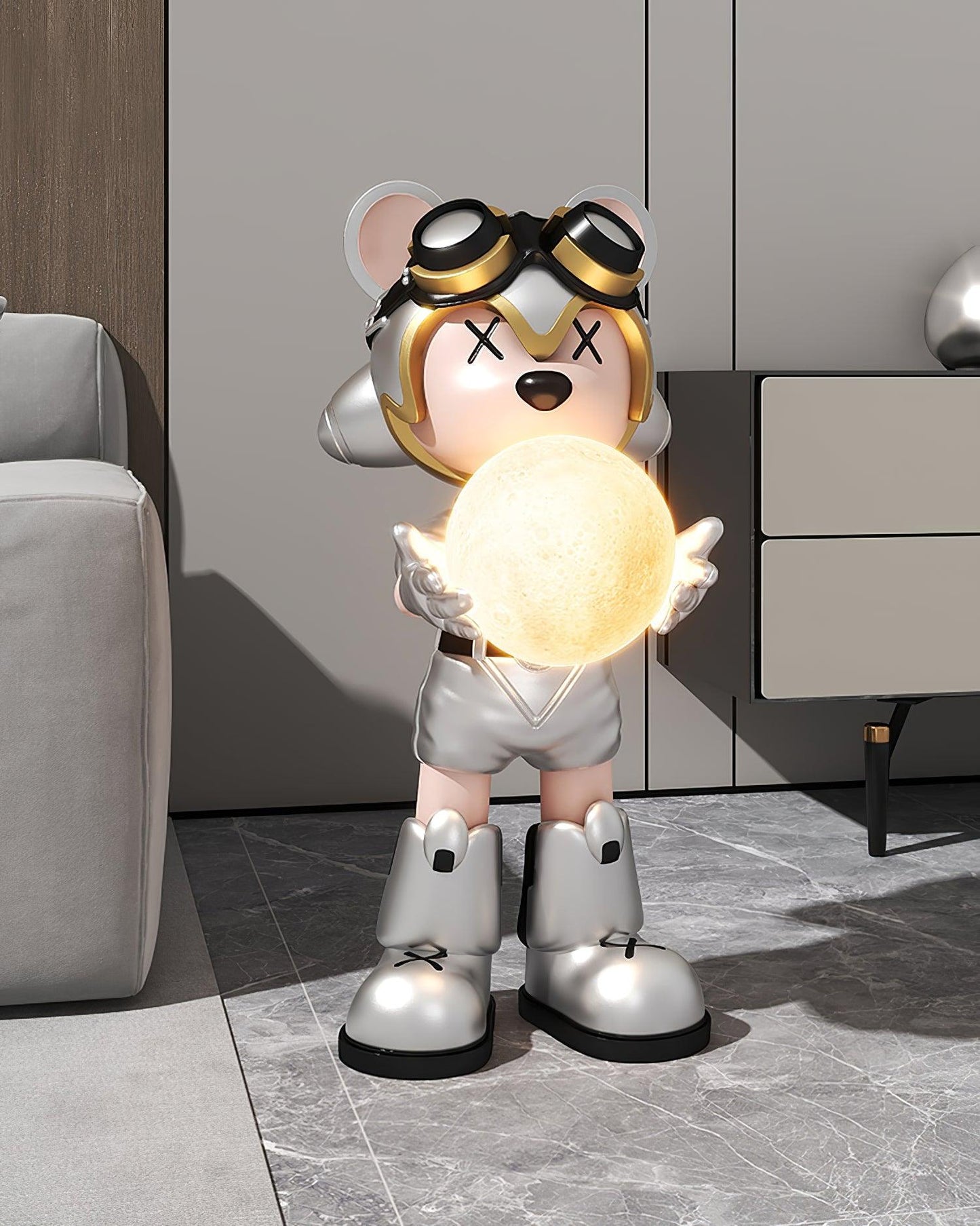 Space Bear Built-in Battery LED Floor Lamp for Indoor Use