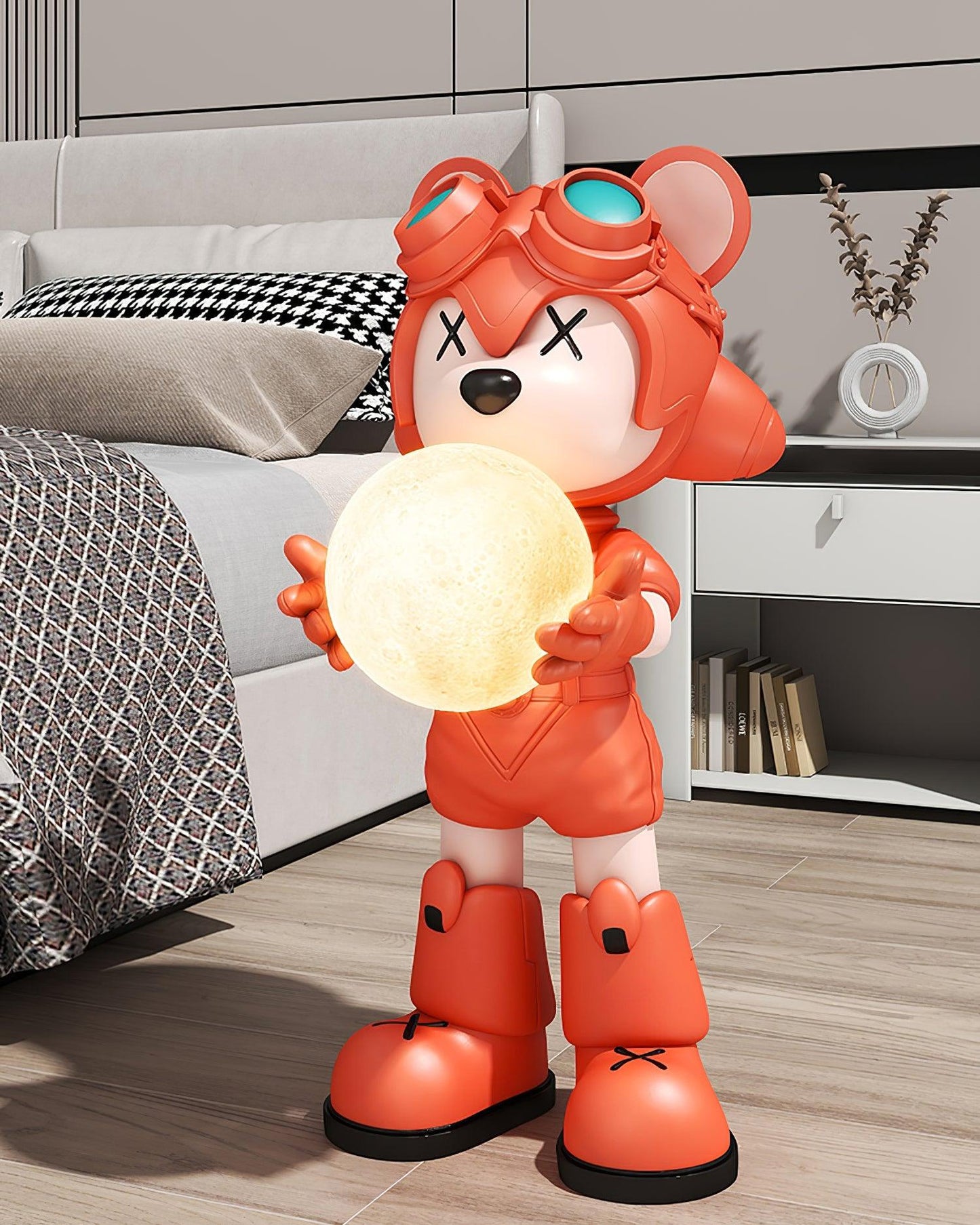 Space Bear Built-in Battery LED Floor Lamp for Indoor Use
