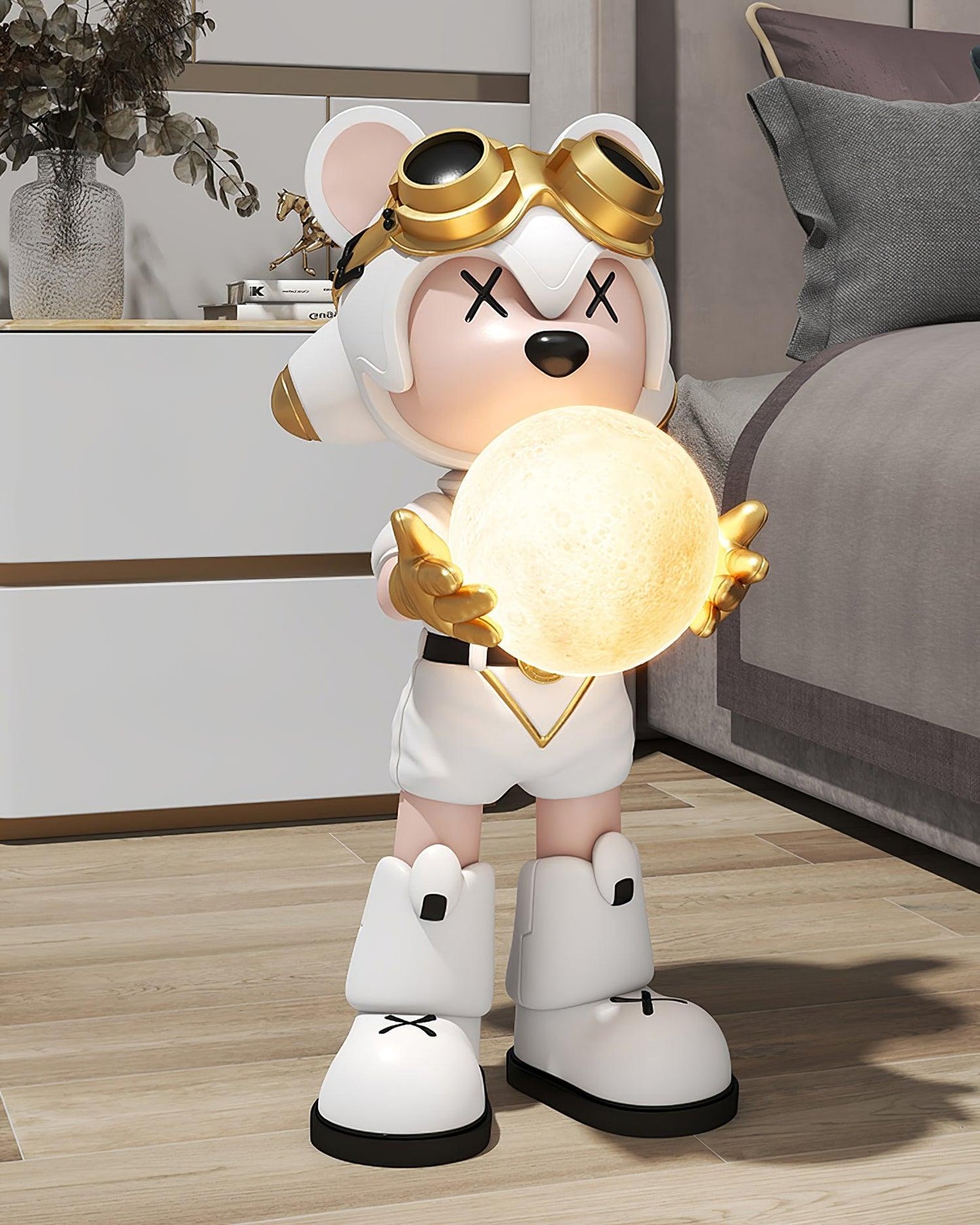 Space Bear Built-in Battery LED Floor Lamp for Indoor Use
