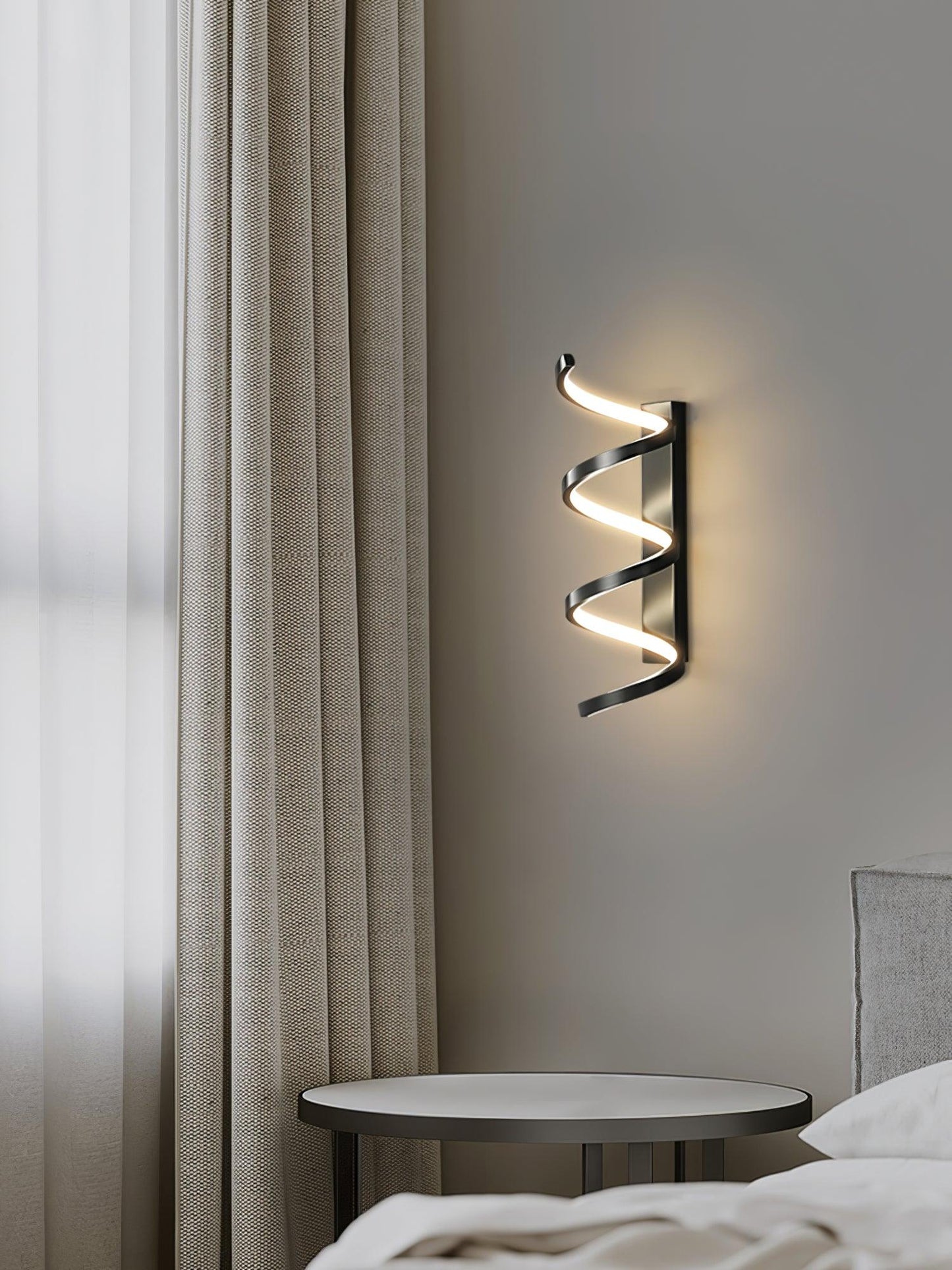 Spiral Wall Light Modern Brass LED Dimmable Indoor Set of 2