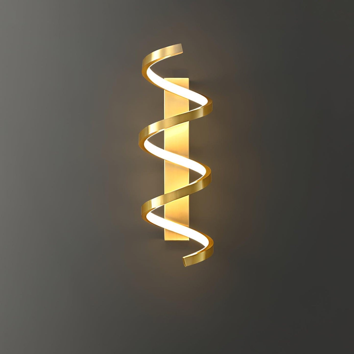 Spiral Wall Light Modern Brass LED Dimmable Indoor Set of 2