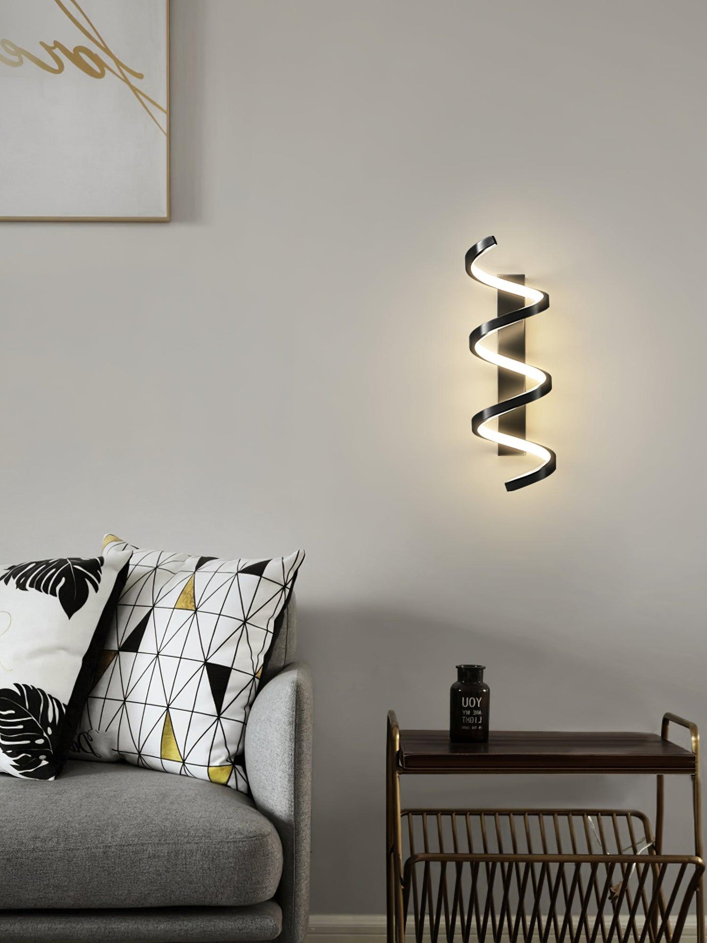 Spiral Wall Light Modern Brass LED Dimmable Indoor Set of 2