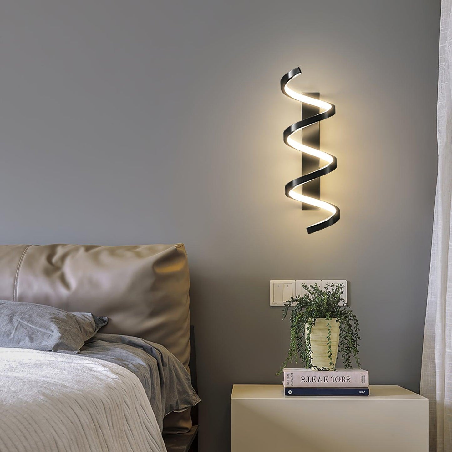Spiral Wall Light Modern Brass LED Dimmable Indoor Set of 2