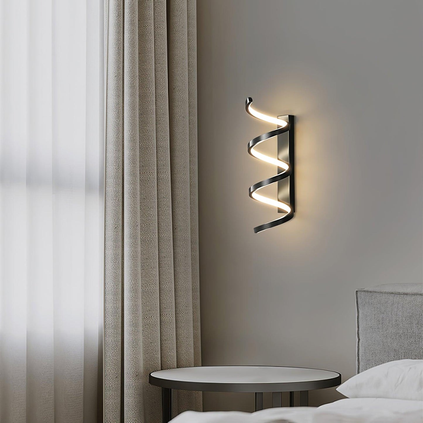 Spiral Wall Light Modern Brass LED Dimmable Indoor Set of 2