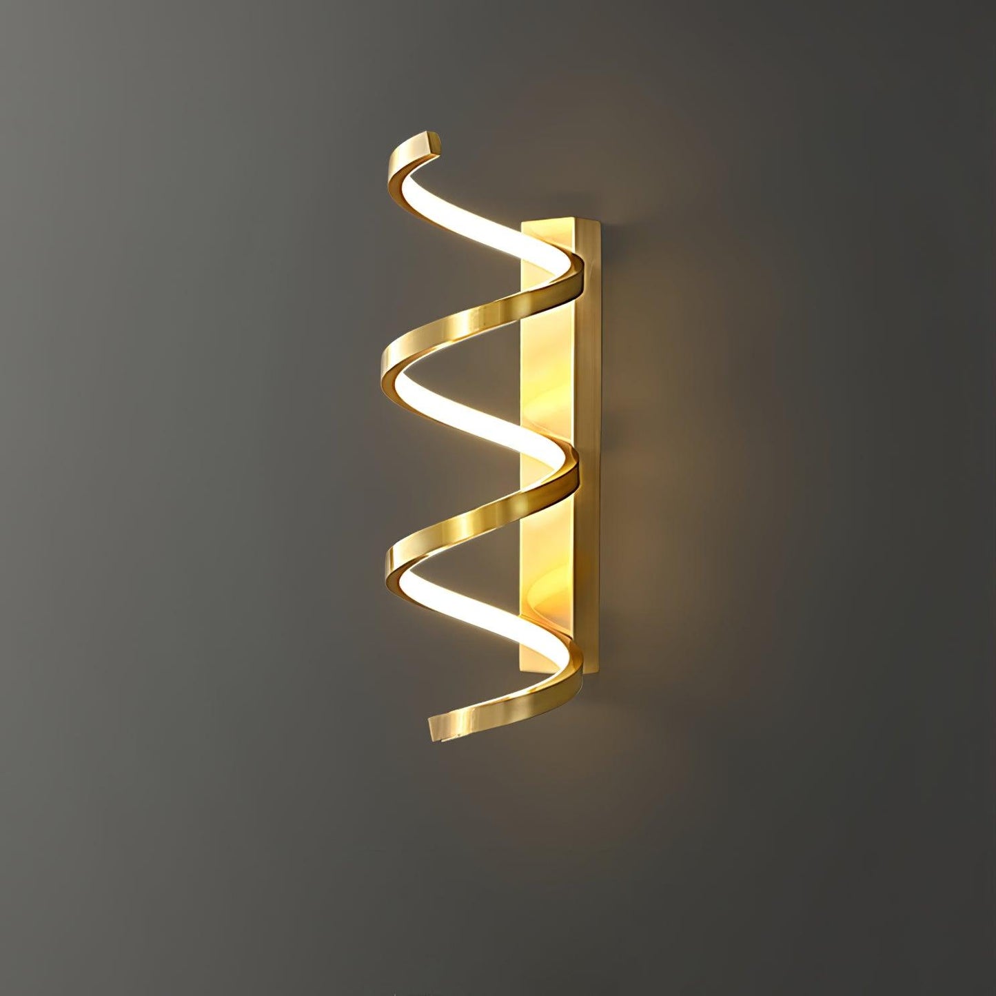 Spiral Wall Light Modern Brass LED Dimmable Indoor Set of 2