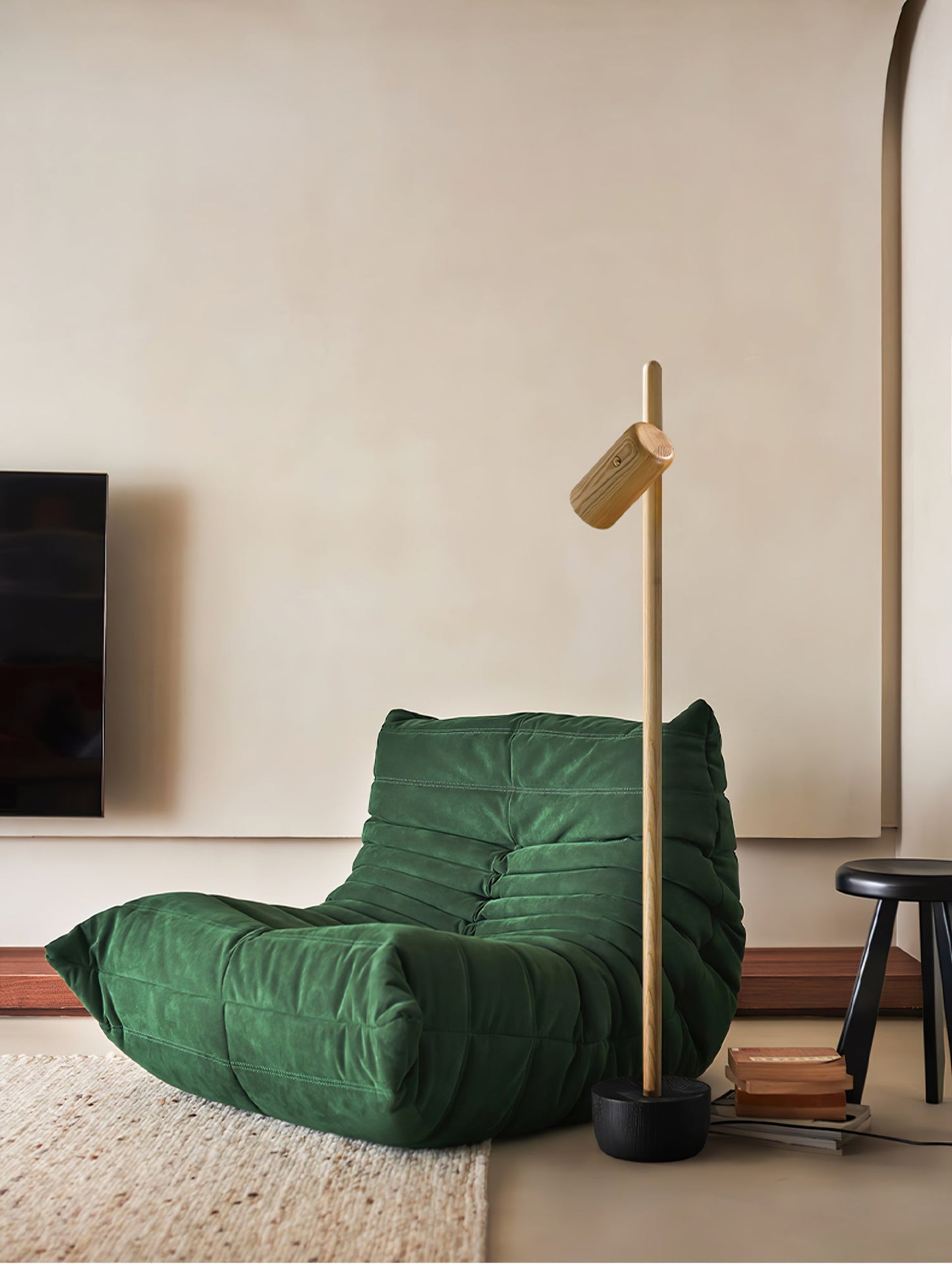 Spotlight Wood Floor Lamp - Adjustable LED Modern Design
