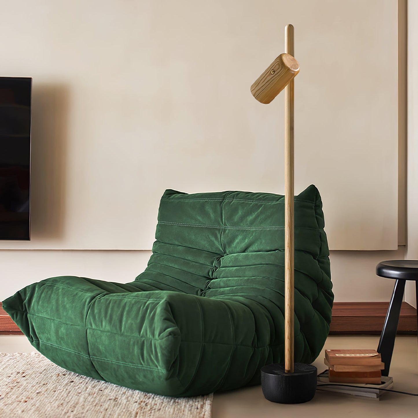 Spotlight Wood Floor Lamp - Adjustable LED Modern Design