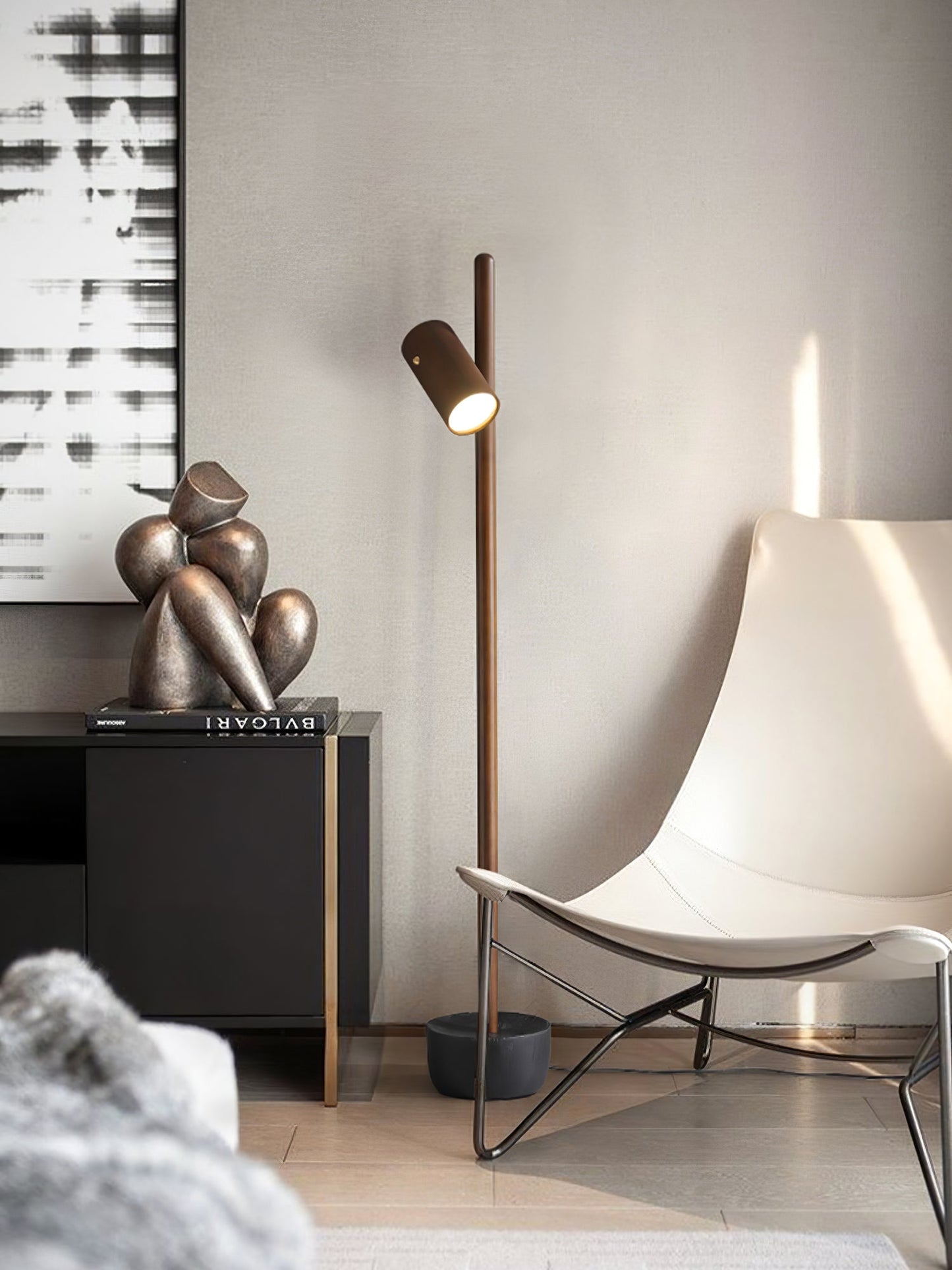 Spotlight Wood Floor Lamp - Adjustable LED Modern Design