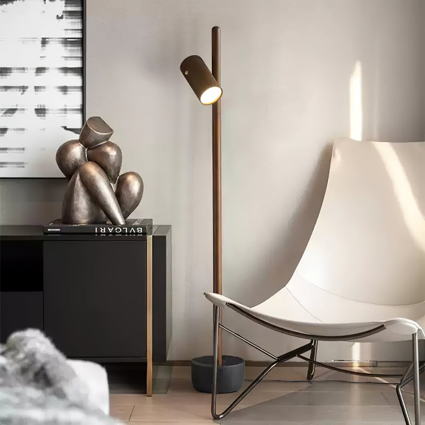 Spotlight Wood Floor Lamp - Adjustable LED Modern Design