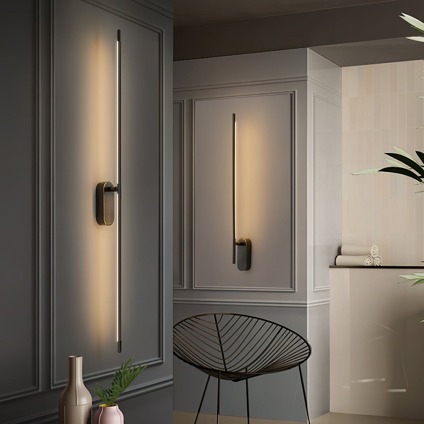 Stick Shaped Plug In Sconce with Integrated LED Lighting