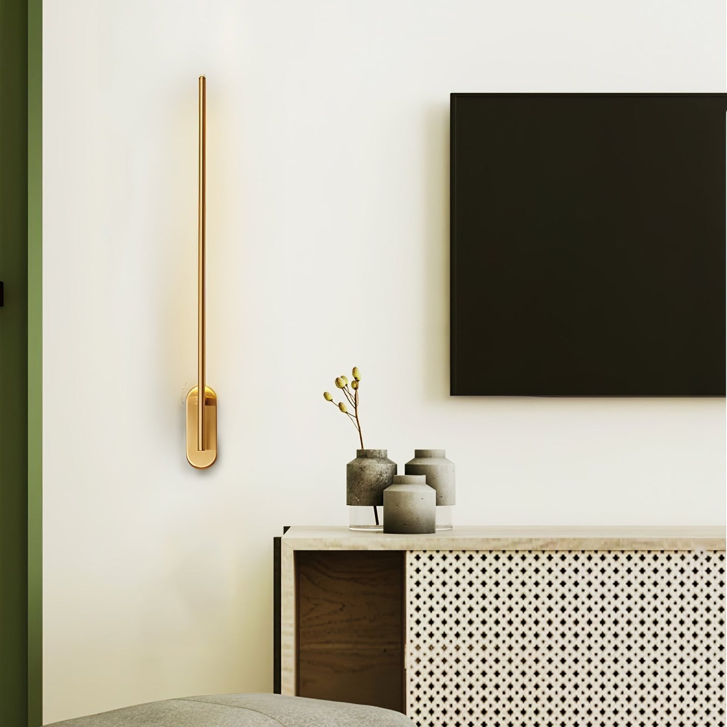 Stick Shaped Plug In Sconce with Integrated LED Lighting