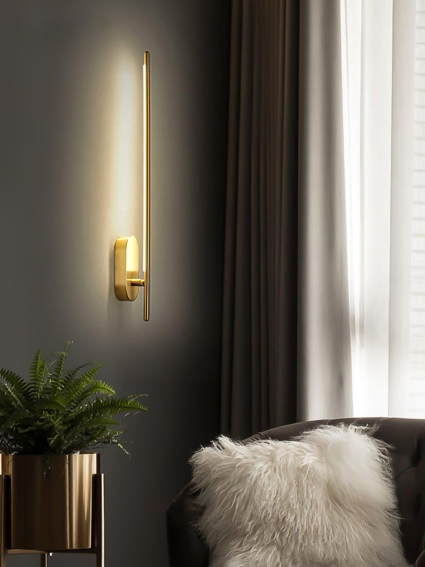 Stick Shaped Plug In Sconce with Integrated LED Lighting