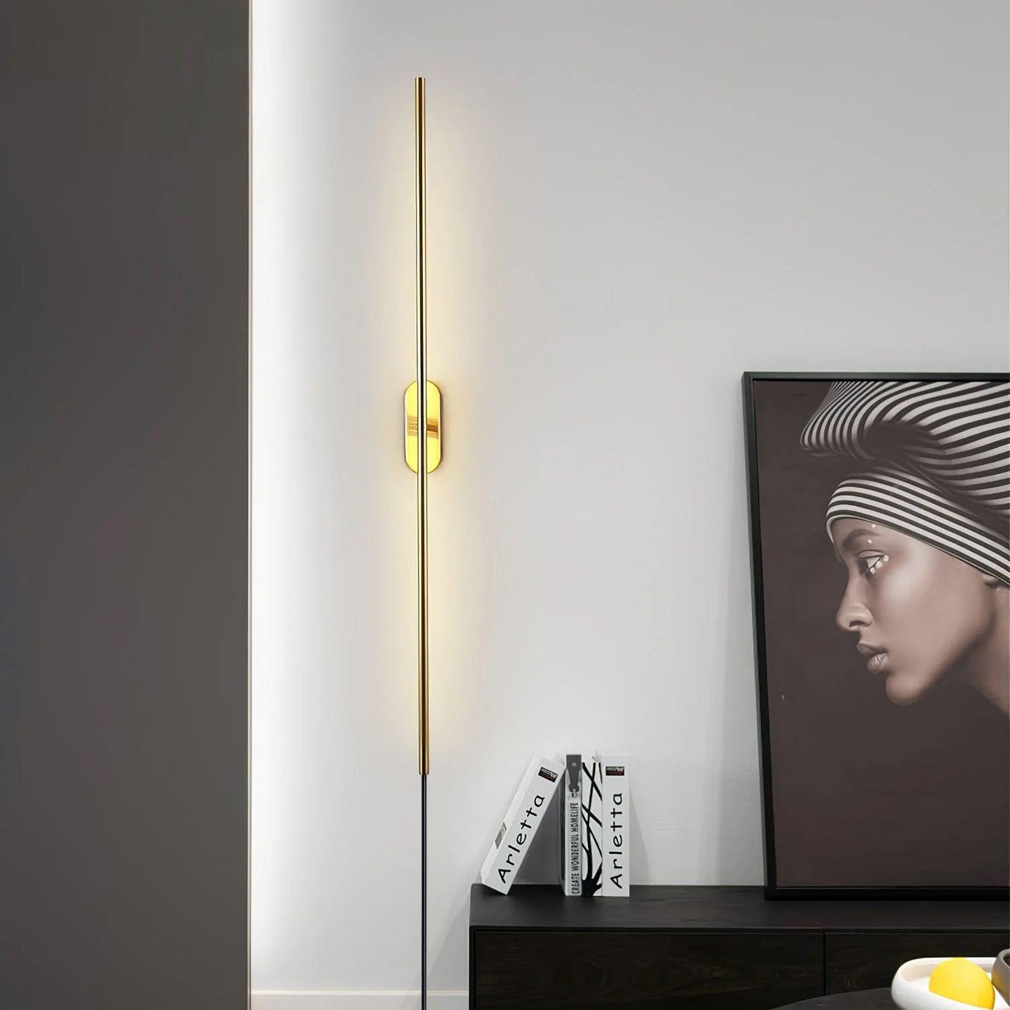 Stick Shaped Plug In Sconce with Integrated LED Lighting