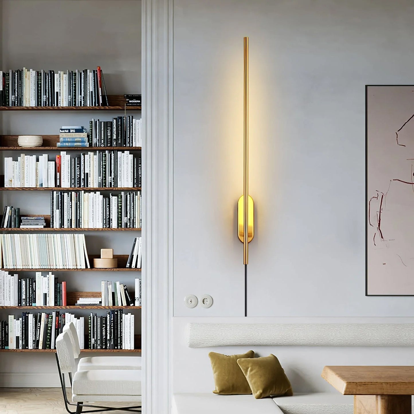 Stick Shaped Plug In Sconce with Integrated LED Lighting
