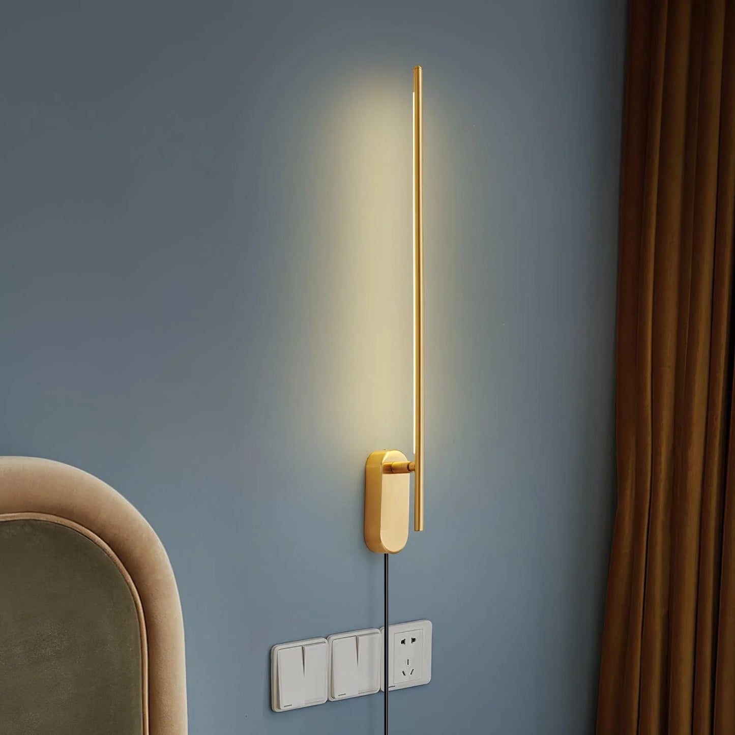 Stick Shaped Plug In Sconce with Integrated LED Lighting
