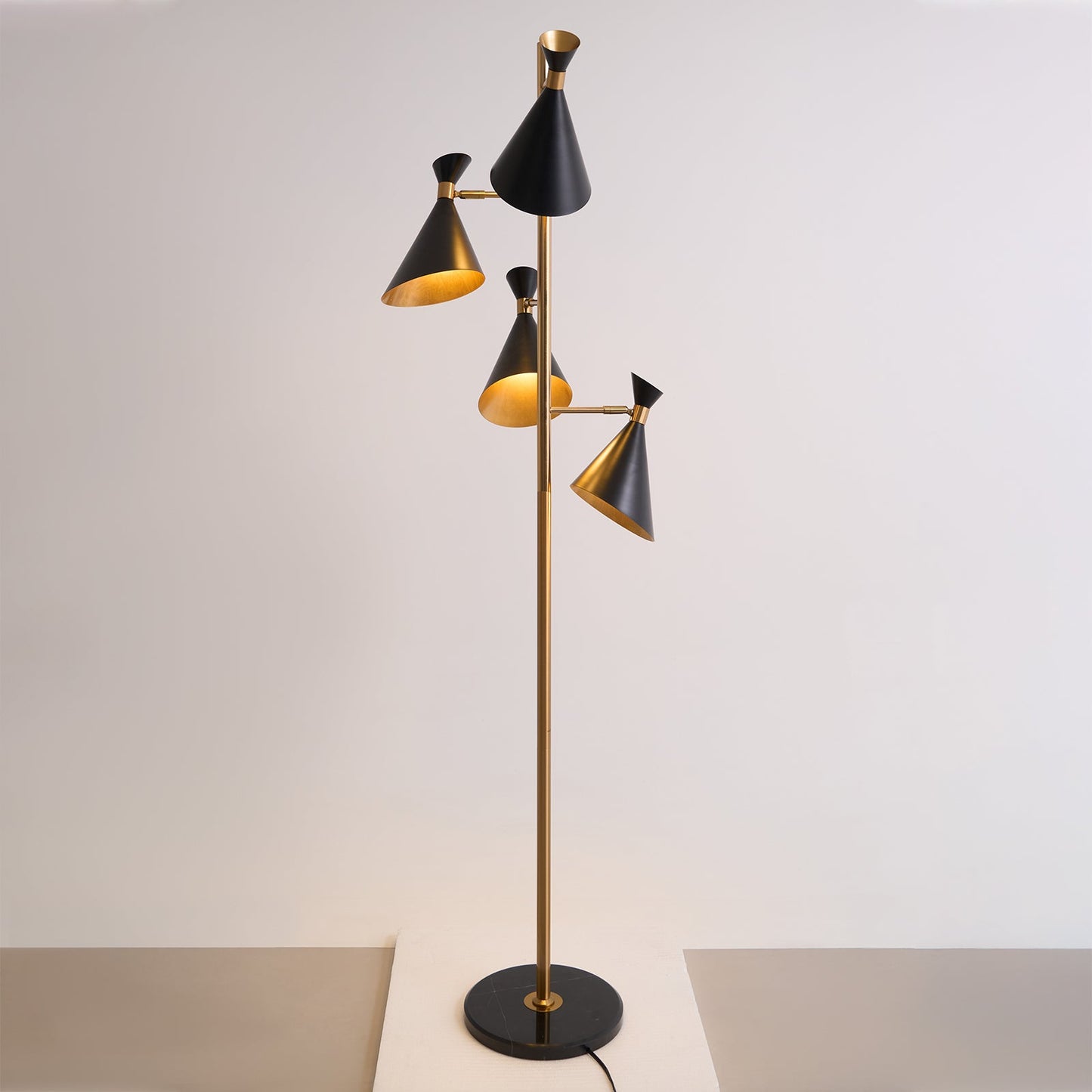 Stilnovo Adjustable Floor Lamp with LED and Gold Finish