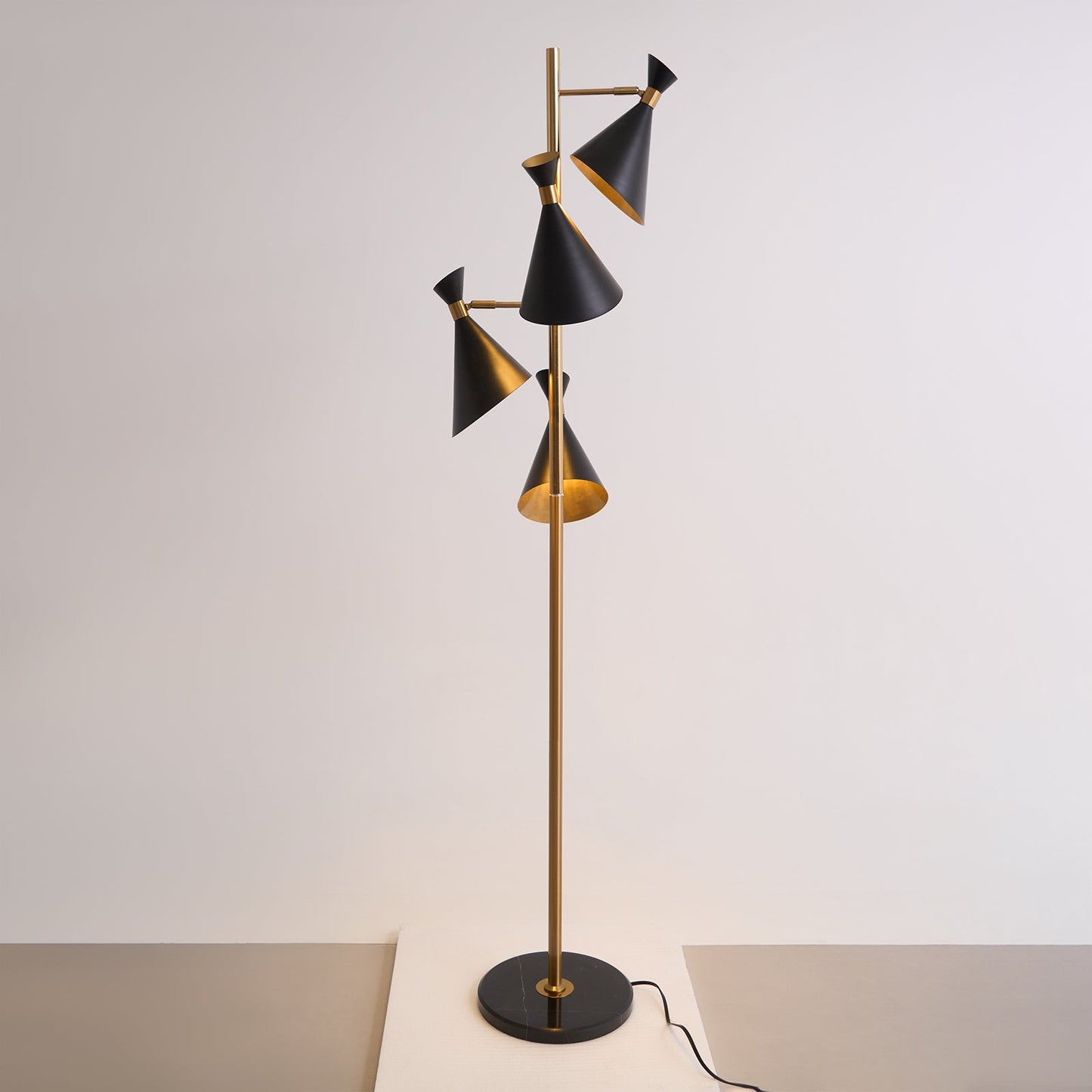 Stilnovo Adjustable Floor Lamp with LED and Gold Finish