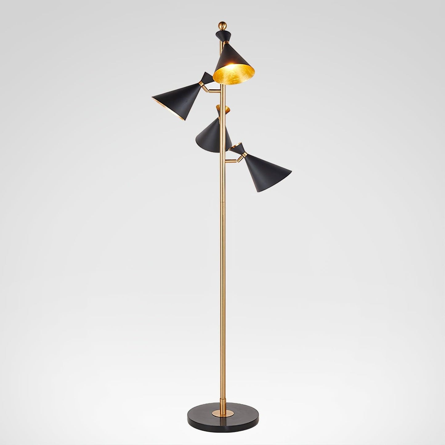Stilnovo Adjustable Floor Lamp with LED and Gold Finish