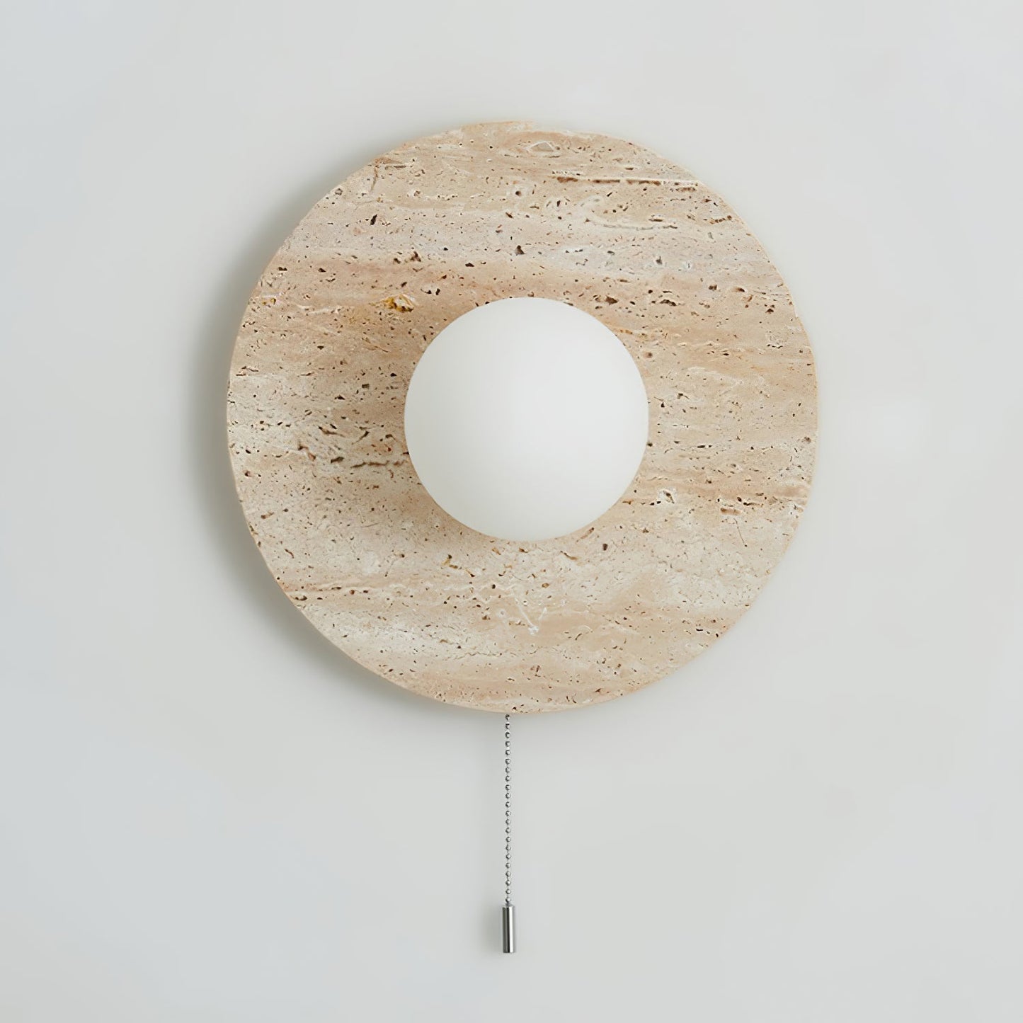 Stone Lunar Eclipse Wall Light - LED Travertine Design