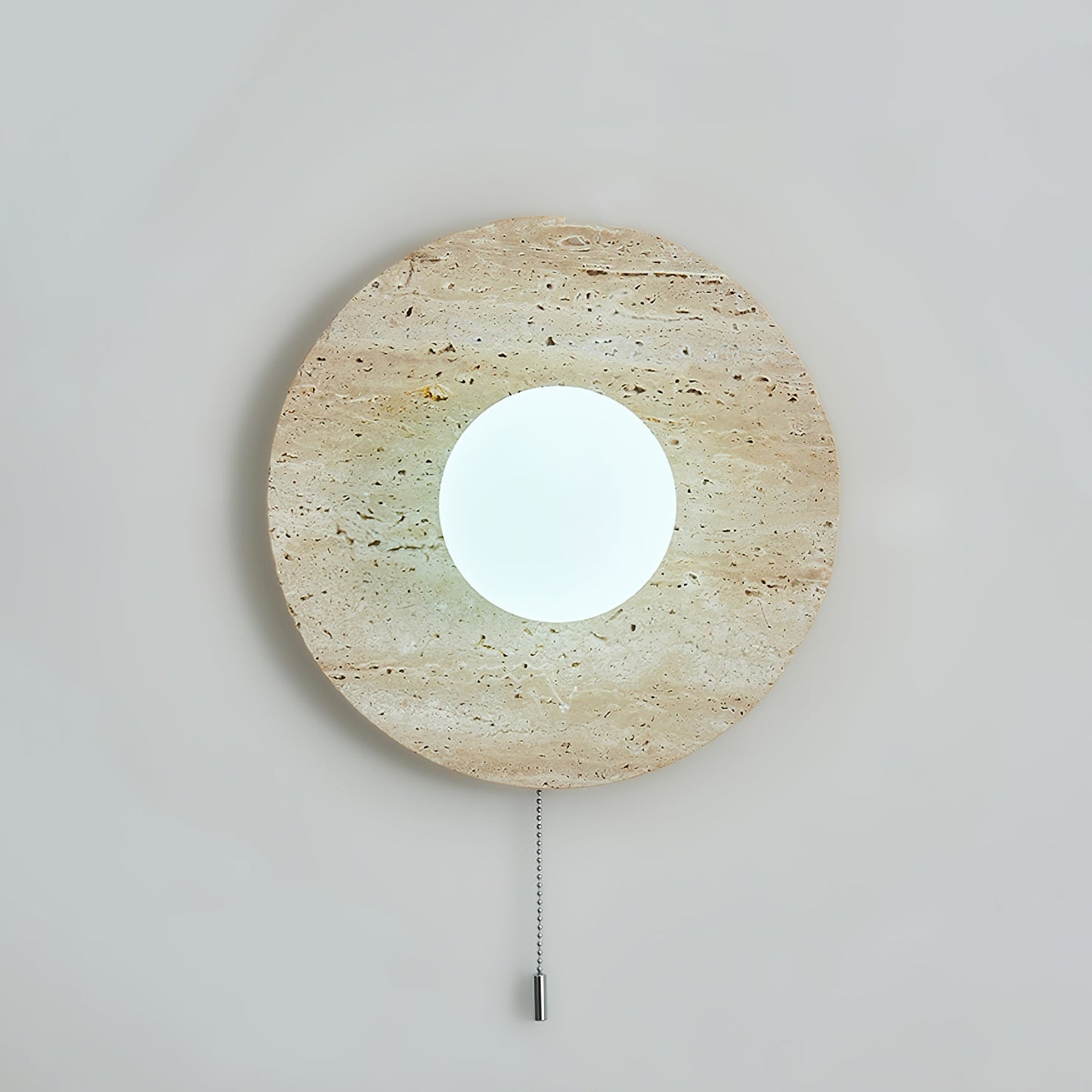 Stone Lunar Eclipse Wall Light - LED Travertine Design