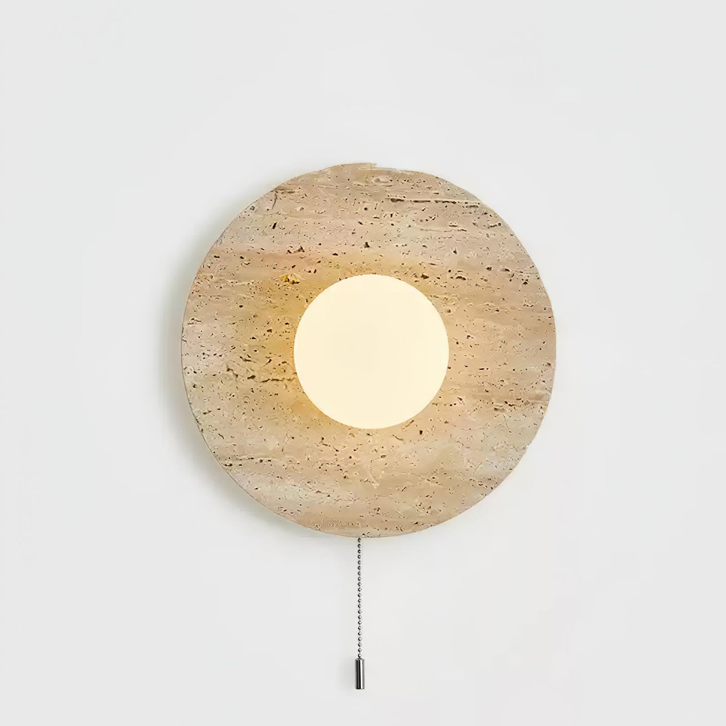 Stone Lunar Eclipse Wall Light - LED Travertine Design