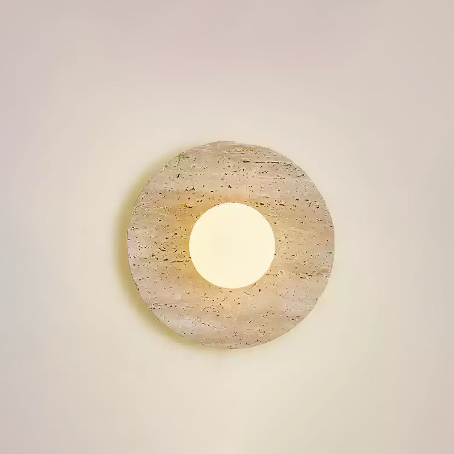 Stone Lunar Eclipse Wall Light - LED Travertine Design