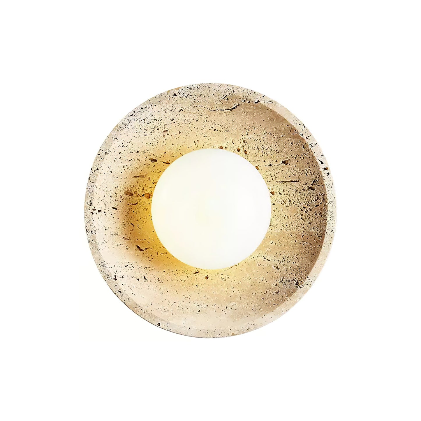 Stone Lunar Eclipse Wall Light - LED Travertine Design