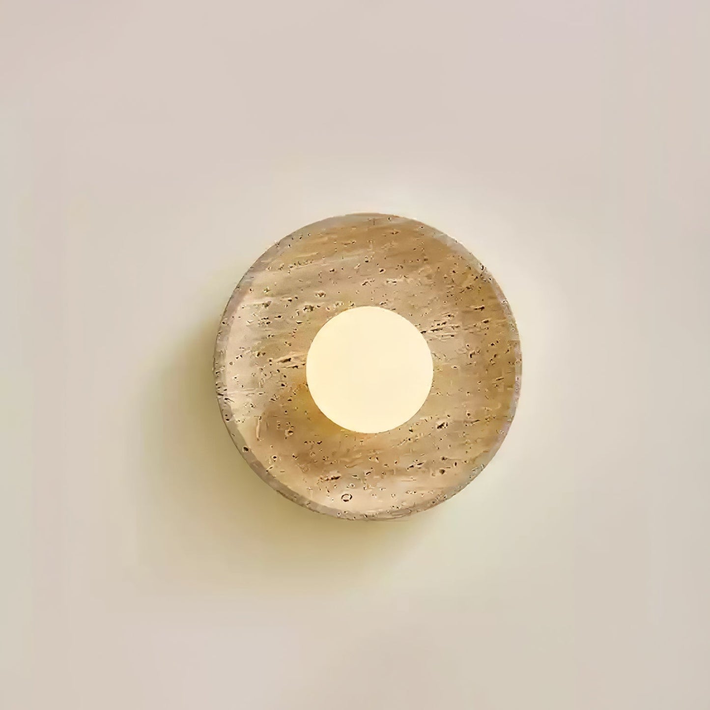 Stone Lunar Eclipse Wall Light - LED Travertine Design