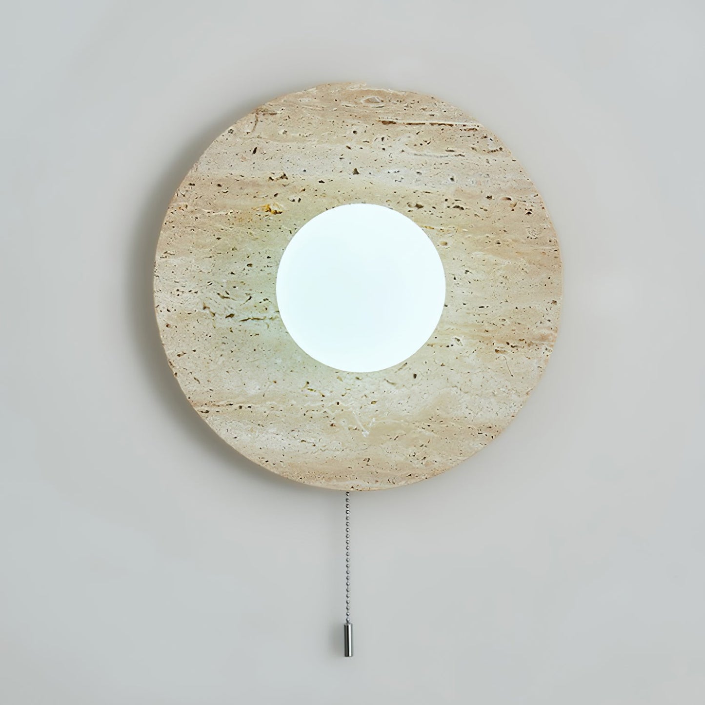 Stone Lunar Eclipse Wall Light - LED Travertine Design