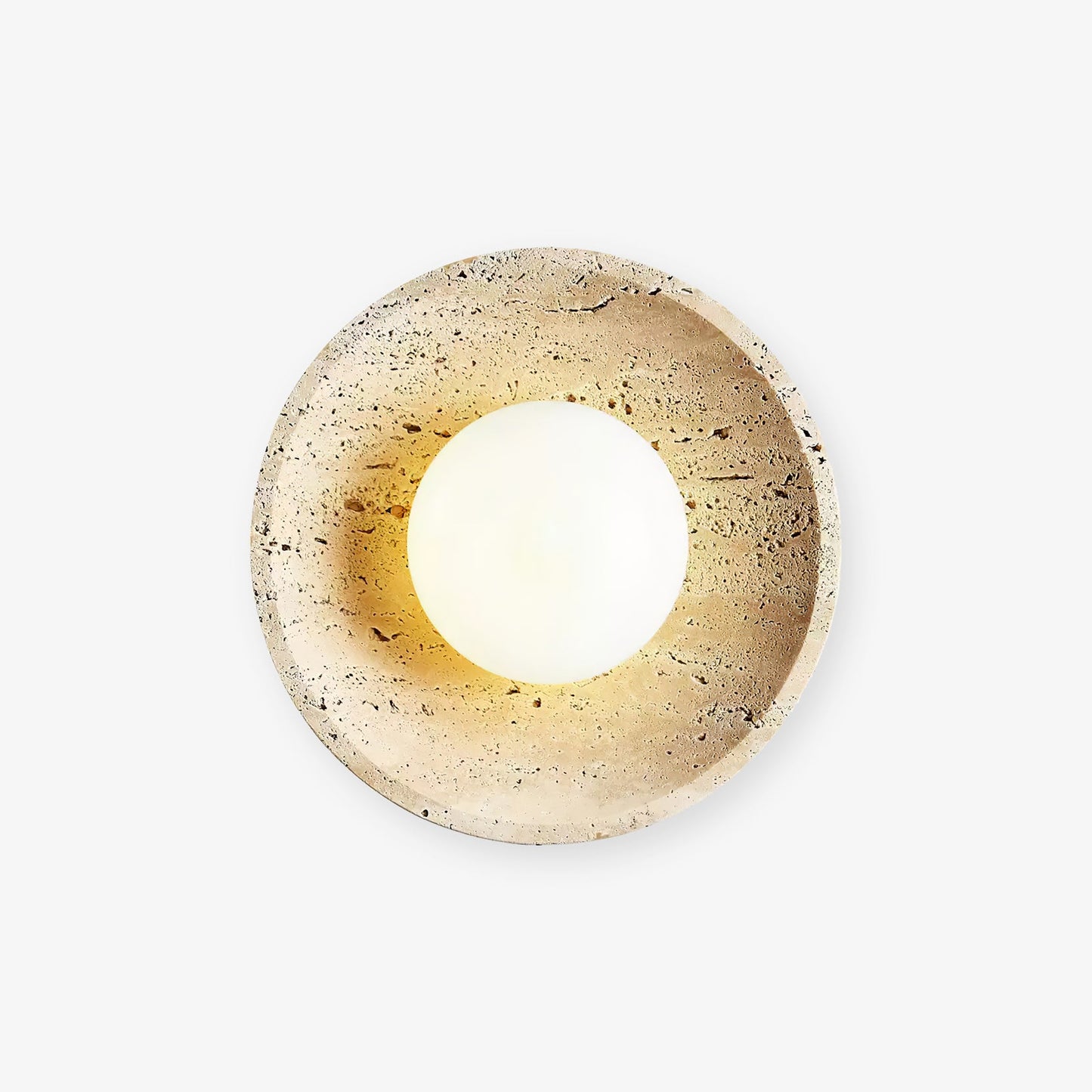 Stone Lunar Eclipse Wall Light - LED Travertine Design