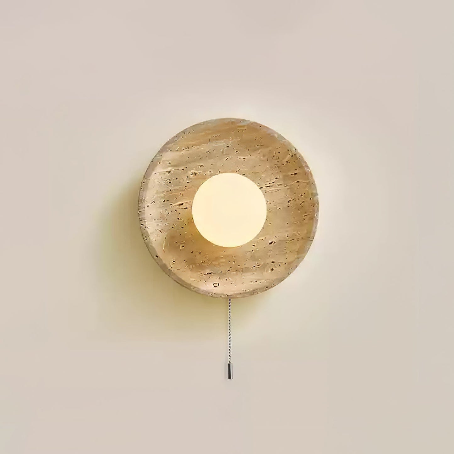 Stone Lunar Eclipse Wall Light - LED Travertine Design